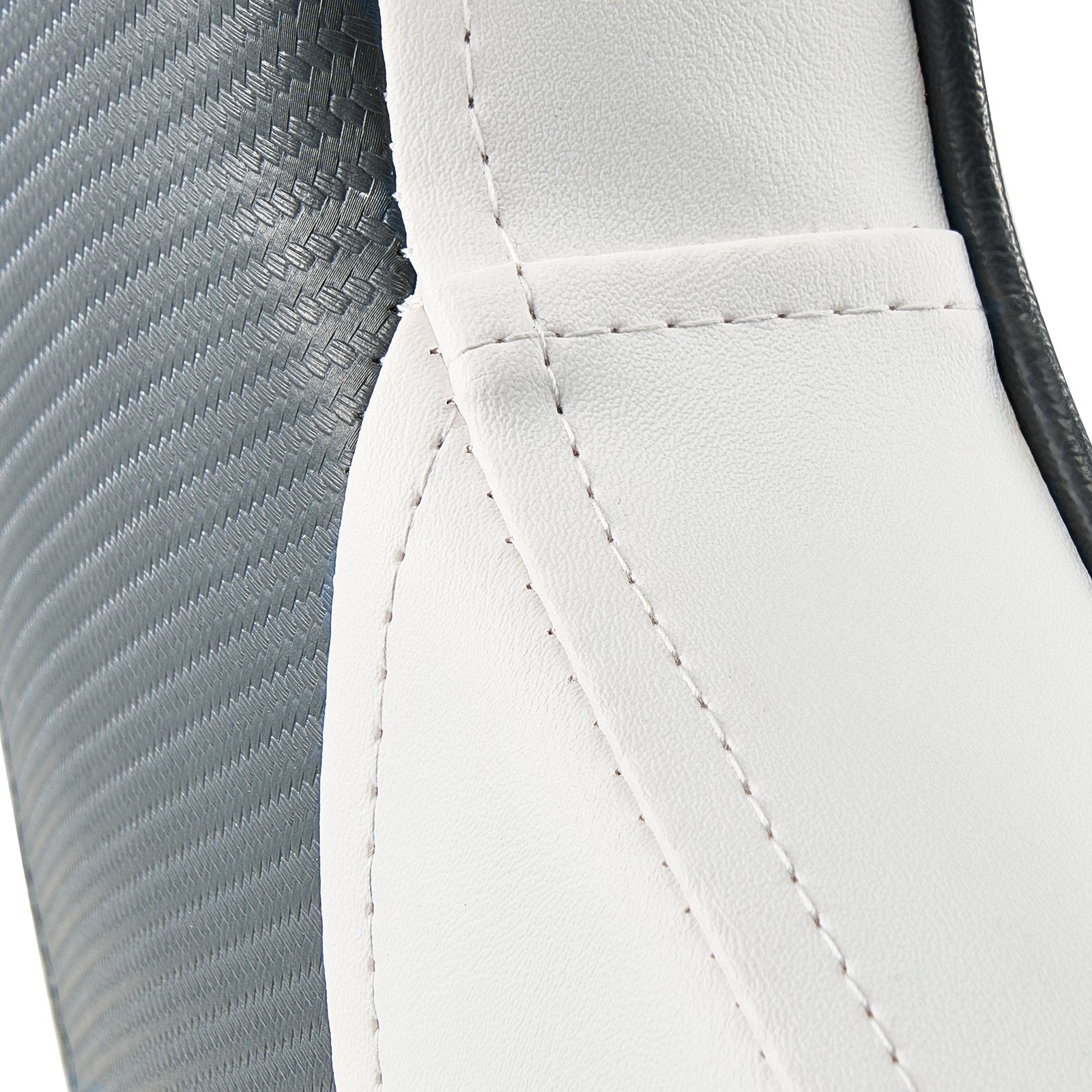 VEVOR Boat Seat High Backrest Flip Up Boat Seat Captain Bucket Seat White & Grey