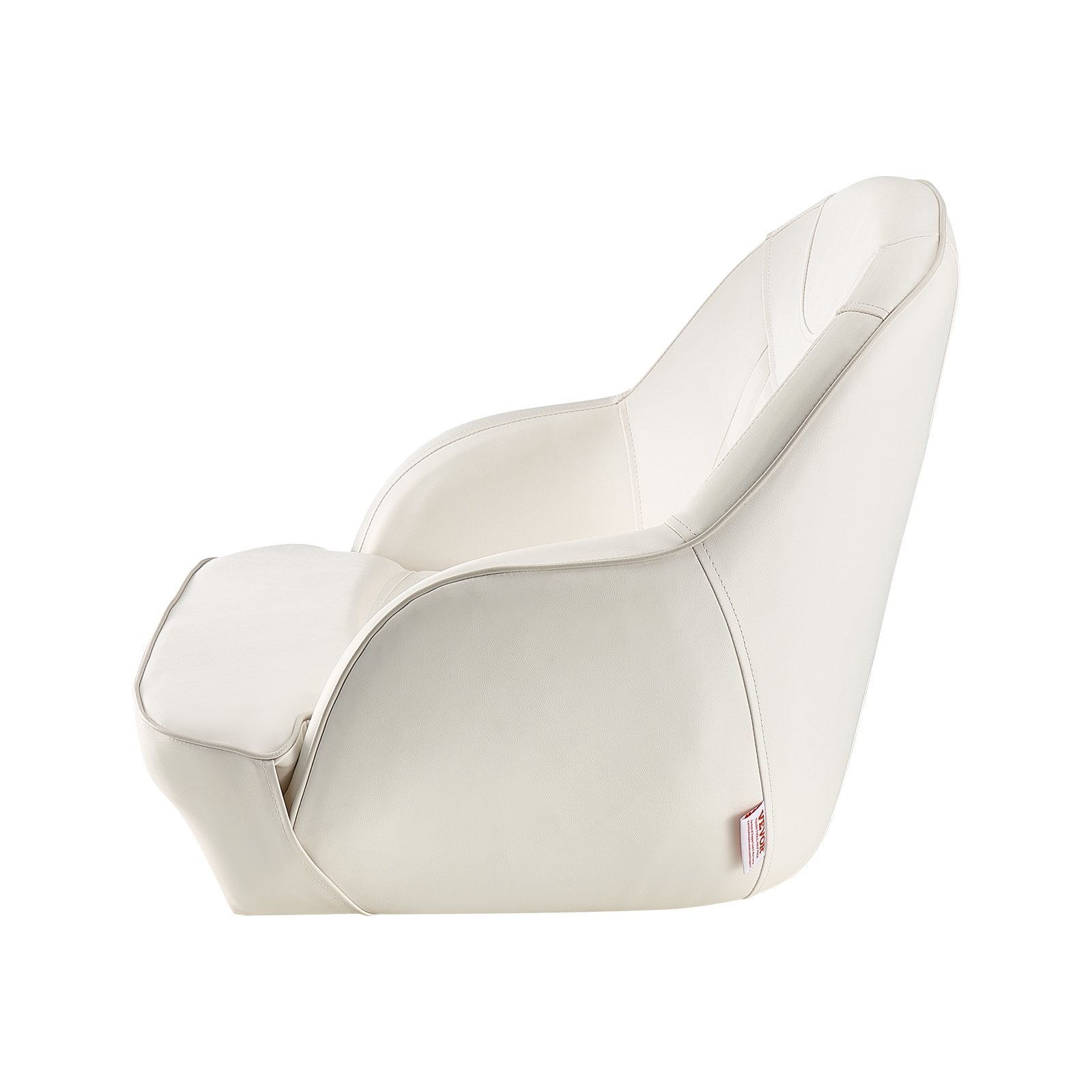 VEVOR Boat Seat Low Backrest PVC Leather Captain Bucket Seat White