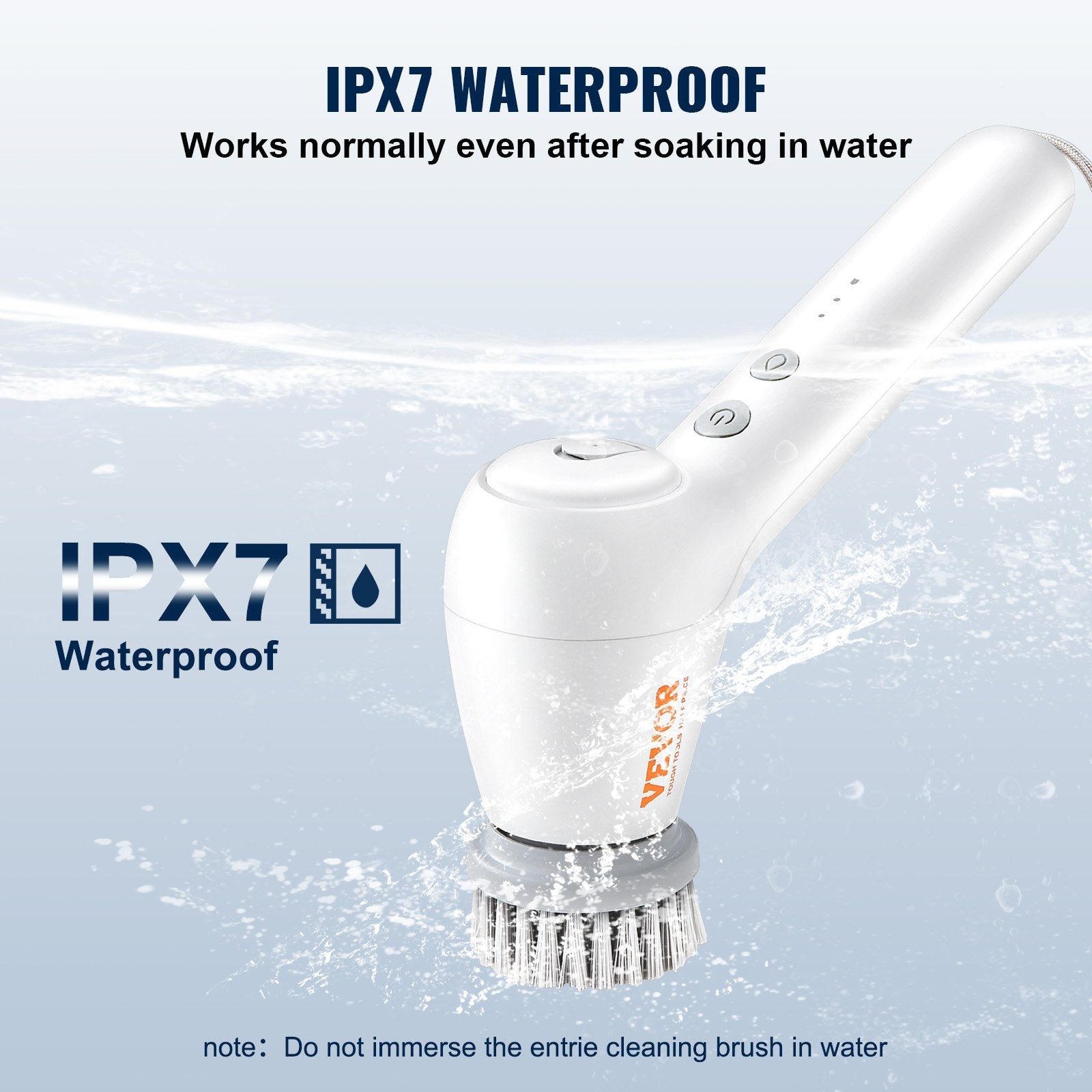 VEVOR Electric Spin Scrubber, Cordless Electric Cleaning Brush with Auto Detergent Dispenser & 2 Adjustable Speeds, Portable Power Shower Scrubber with 5 Replaceable Brush Heads for Bathroom, Tub