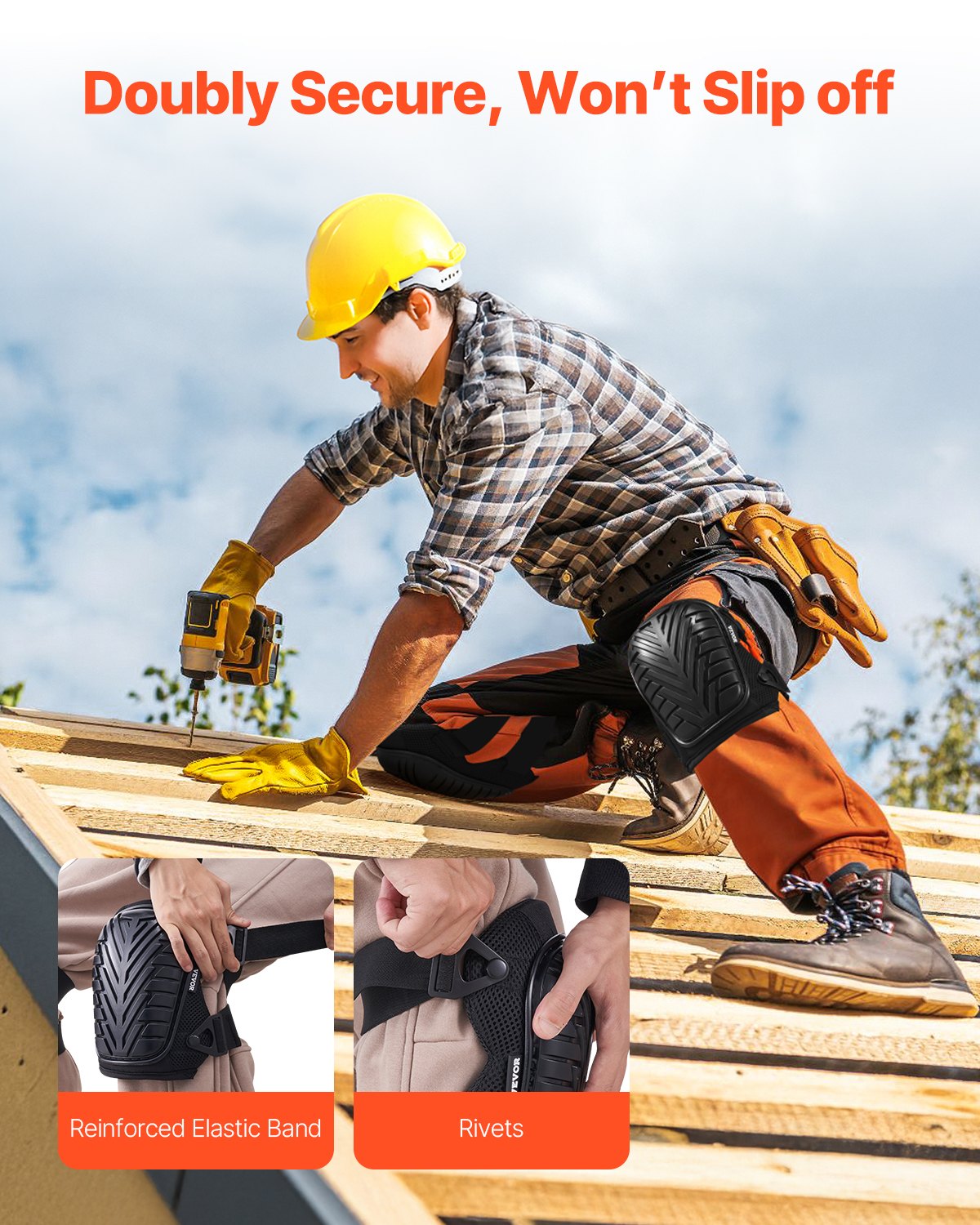 VEVOR Knee Pads for Work Heavy Duty Construction Knee Pads Soft Foam Gel Cushion