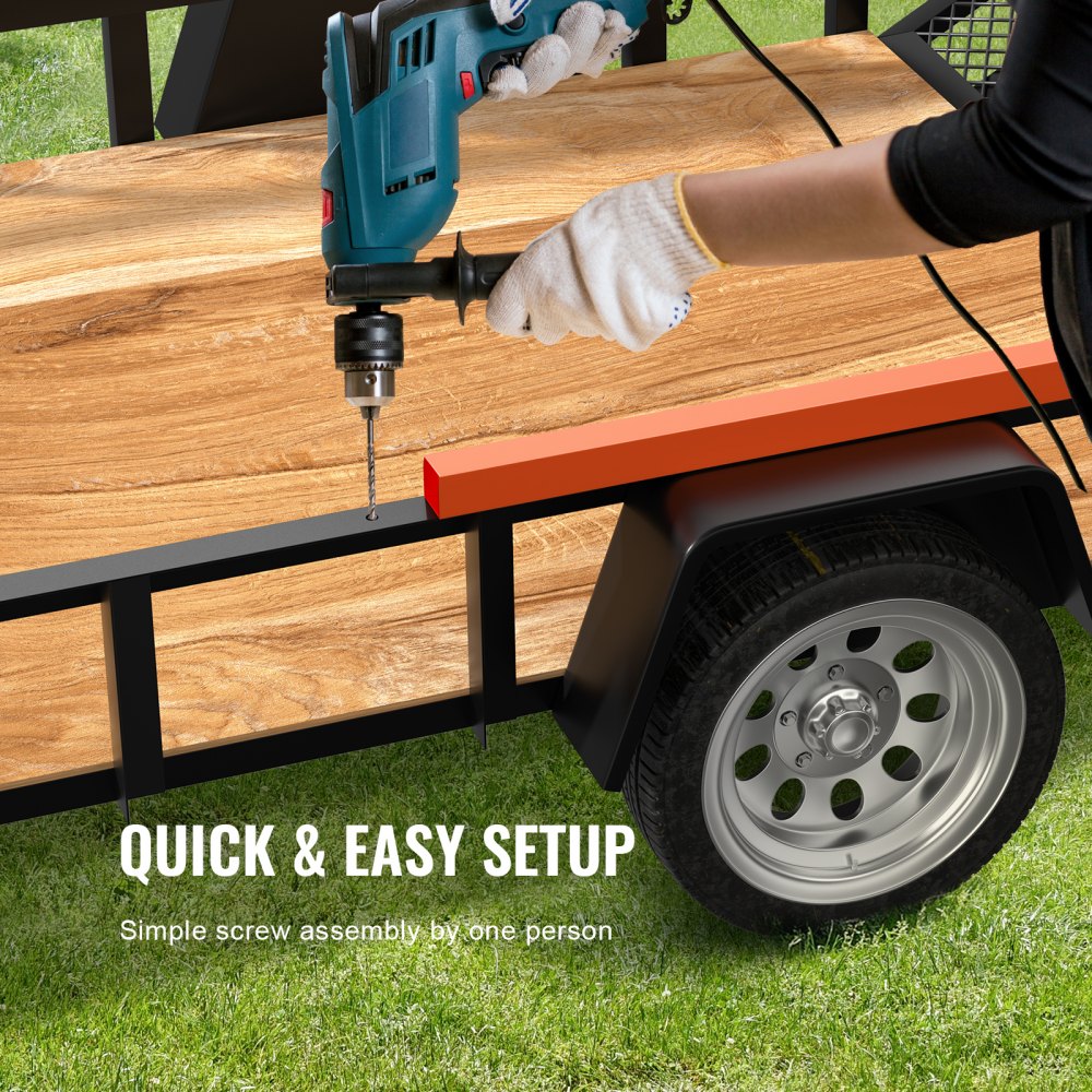 VEVOR Trailer Tailgate Lift Assist, Max 180 lbs Load Capacity, Compatible with Open Utility Trailer Tailgate and Ramp, with 10 to 24 Inches Heights Side Rail and 4 to 6 Feet Height Tail Gate or Ramp