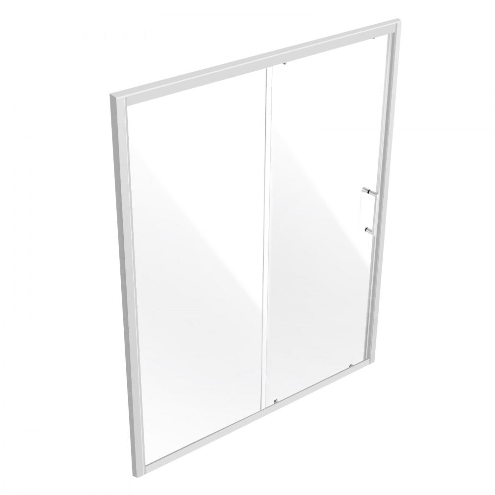 VEVOR Semi-frameless Shower Door 57.7-59" x 70" SGCC Tempered Glass 1/4" Chrome