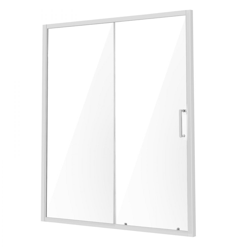 VEVOR Semi-frameless Shower Door 57.7-59" x 70" SGCC Tempered Glass 1/4" Chrome
