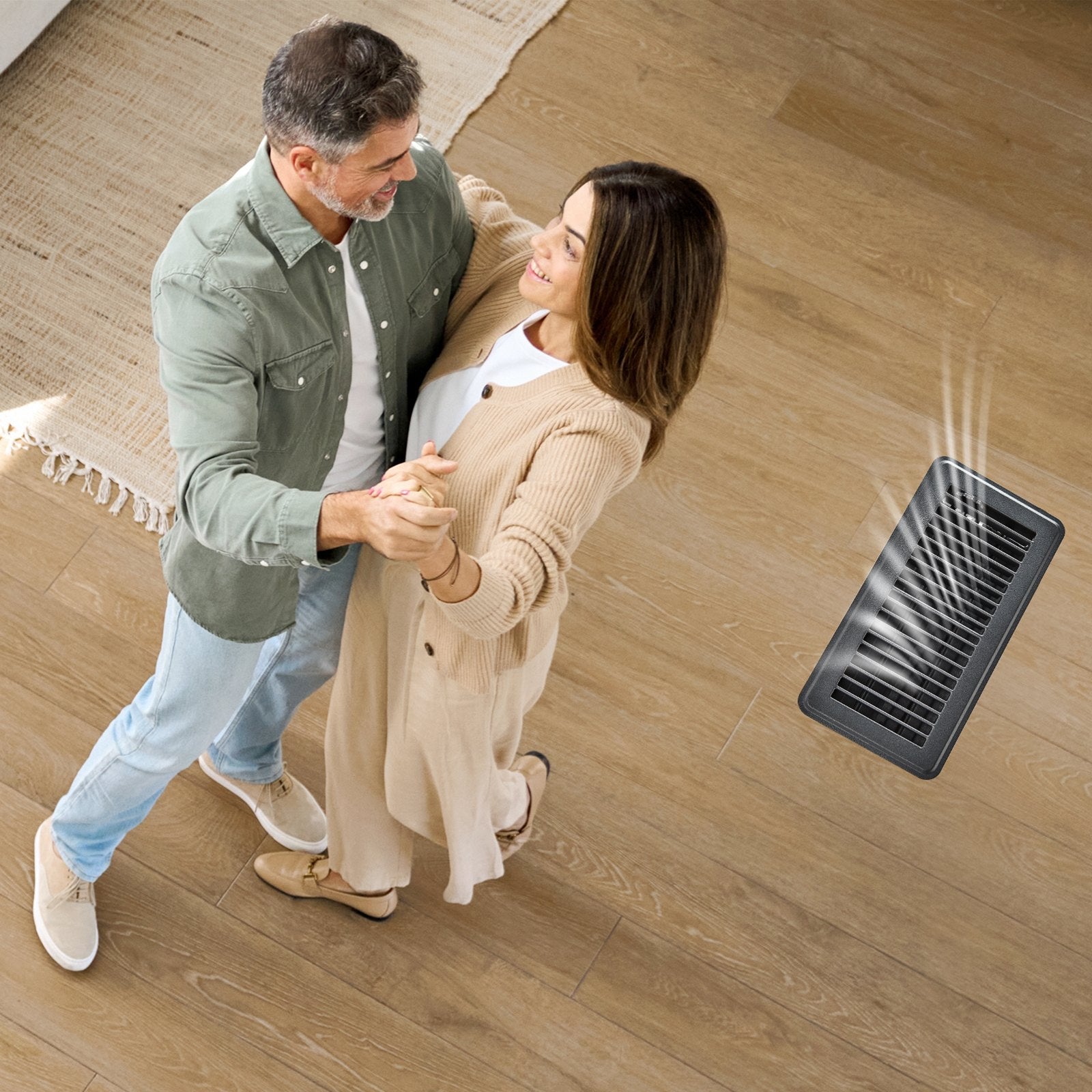 VEVOR Floor Registers 4 x 10 Inch 12-Pack Iron Floor Vents for HVAC Vents Black