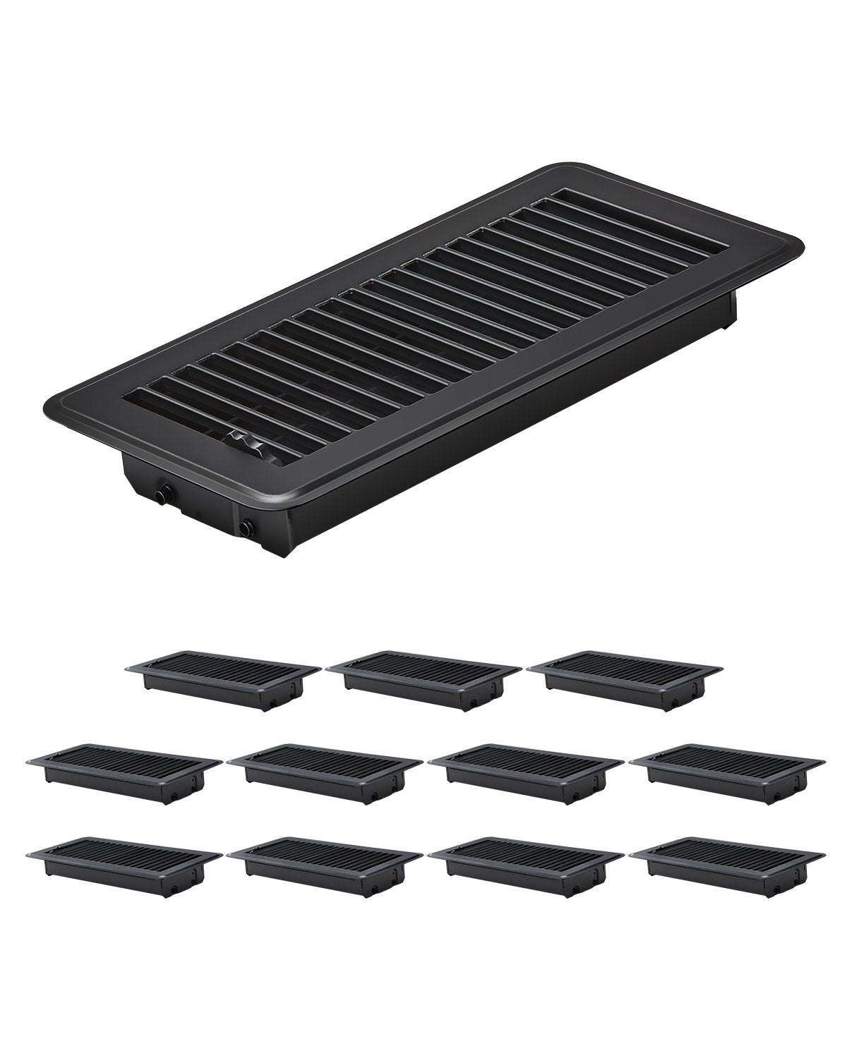 VEVOR Floor Registers 4 x 10 Inch 12-Pack Iron Floor Vents for HVAC Vents Black