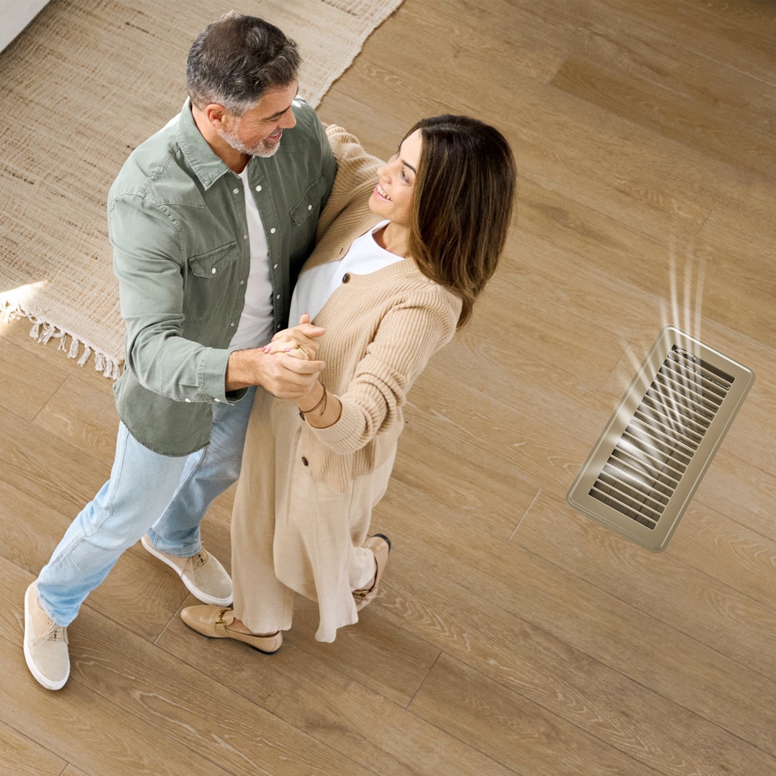 VEVOR Floor Registers 4 x 10 Inch 6-Pack Iron Floor Vents for HVAC Vents Brown