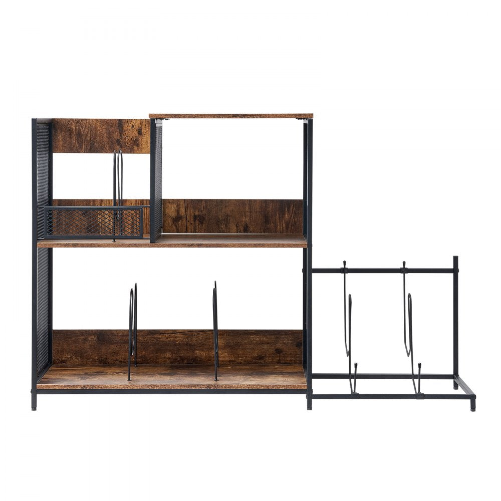 VEVOR Record Player Stand 3-Tier Metal Turntable Stand with Guitar Store Black