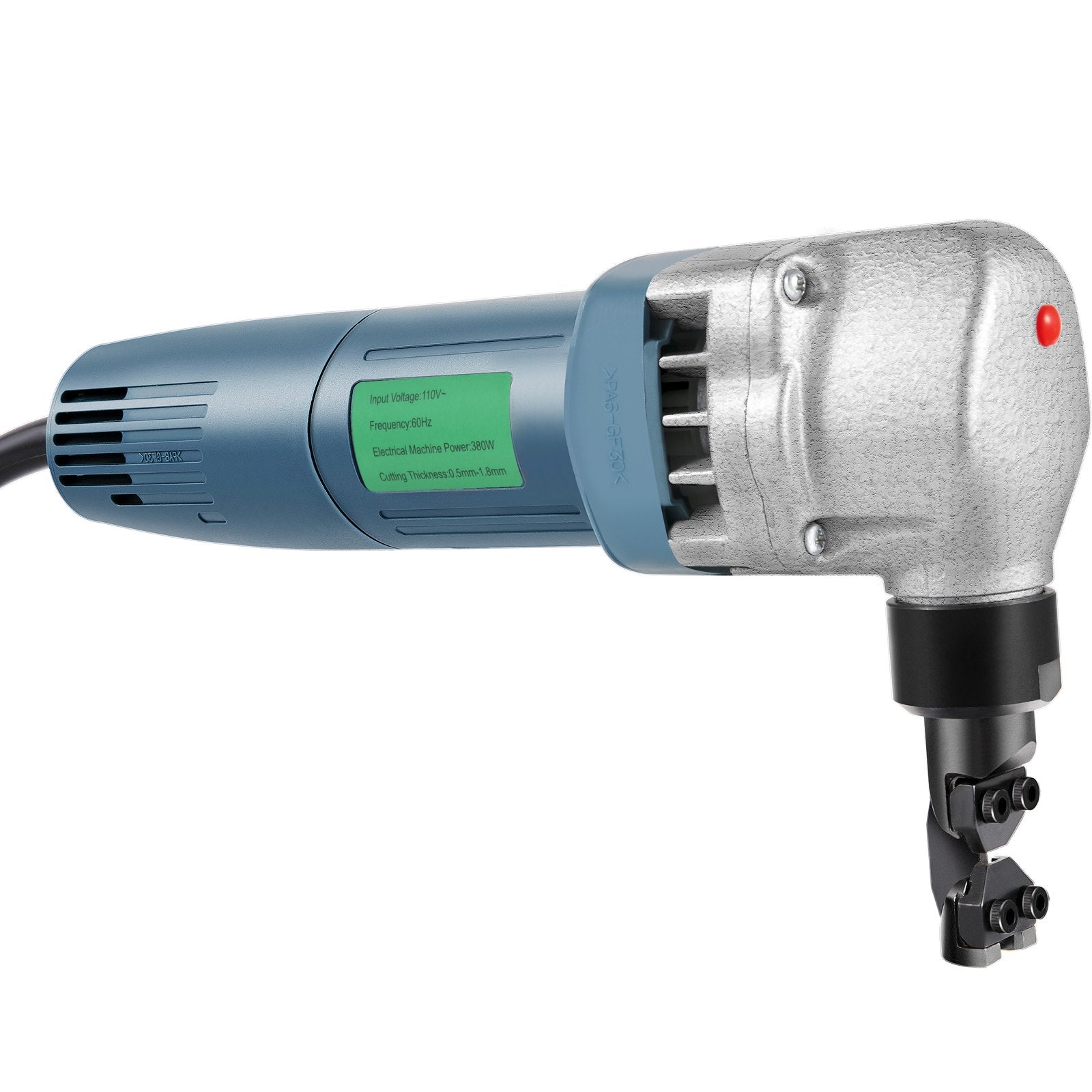 VEVOR Sheet Metal Nibbler 380W, Electric Metal Nibbler 1800RPM High Speed Rotor 0.07in/1.8mm, Metal Nibbler Cutter w Replaced Blades Storage Case for Cutting Stainless Steel, Aluminium, Plastic