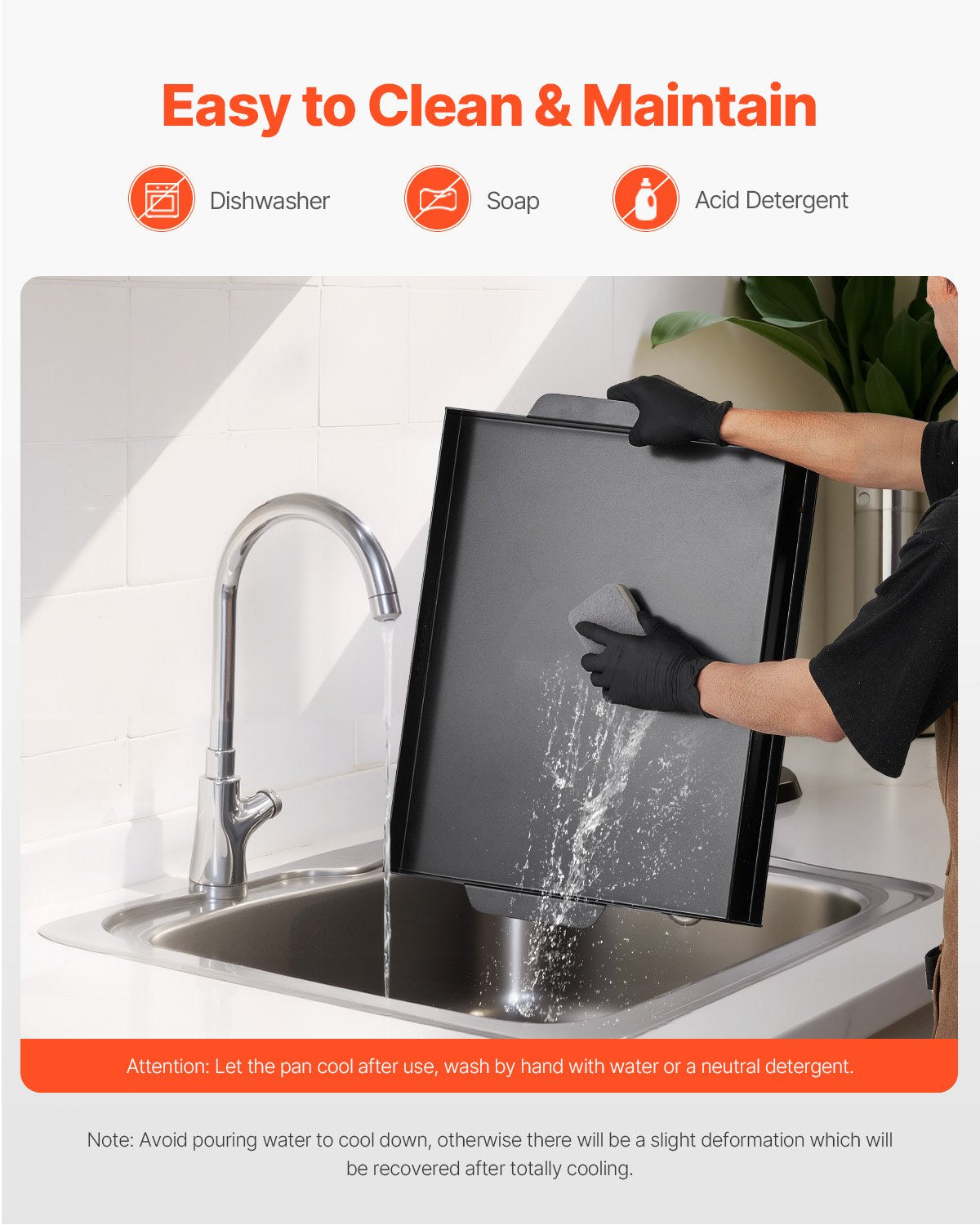 VEVOR 22x16 in Flat Top Griddle Carbon Steel Universal BBQ Grill Pan Cookware