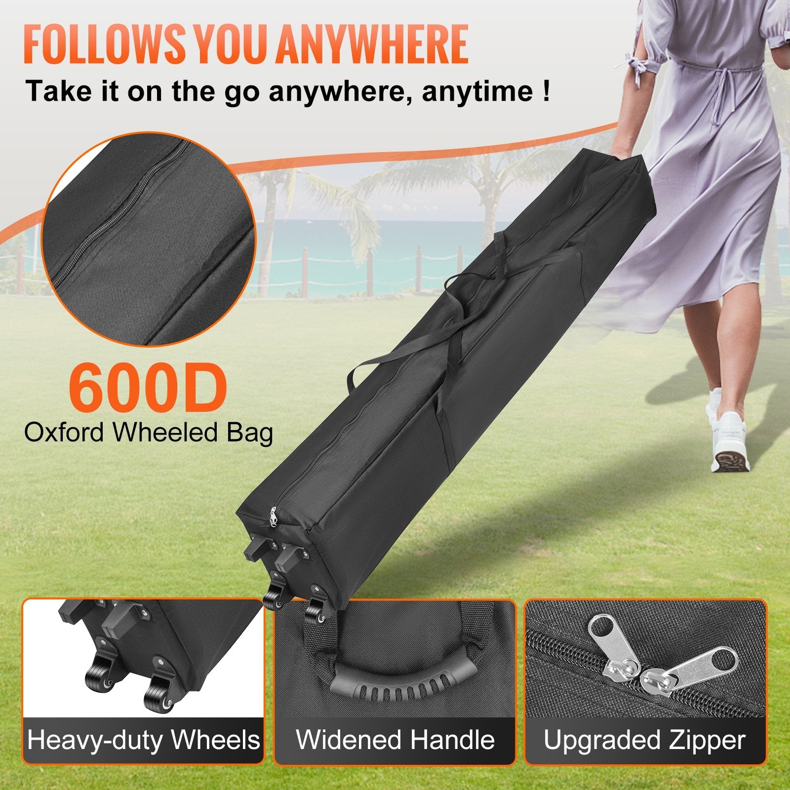 VEVOR 10x10 Pop Up Canopy Tent, Outdoor Canopy with Removable Sidewalls and Wheeled Bag, Instant Portable Shelter, UV-Resistant Waterproof Gazebo Patio Tents for Parties, Camping, Commercial, Blue