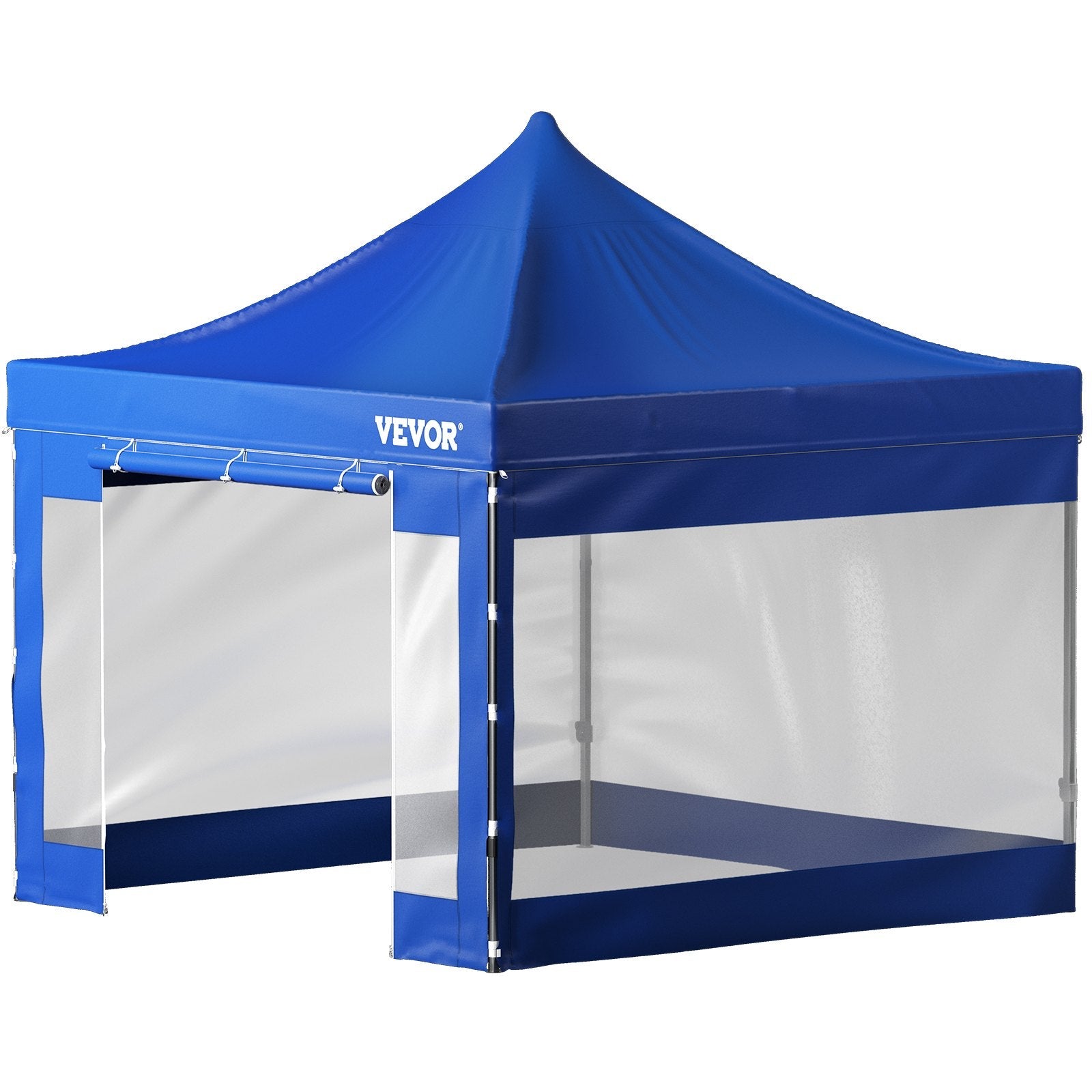 VEVOR 10x10 Pop Up Canopy Tent, Outdoor Canopy with Removable Sidewalls and Wheeled Bag, Instant Portable Shelter, UV-Resistant Waterproof Gazebo Patio Tents for Parties, Camping, Commercial, Blue