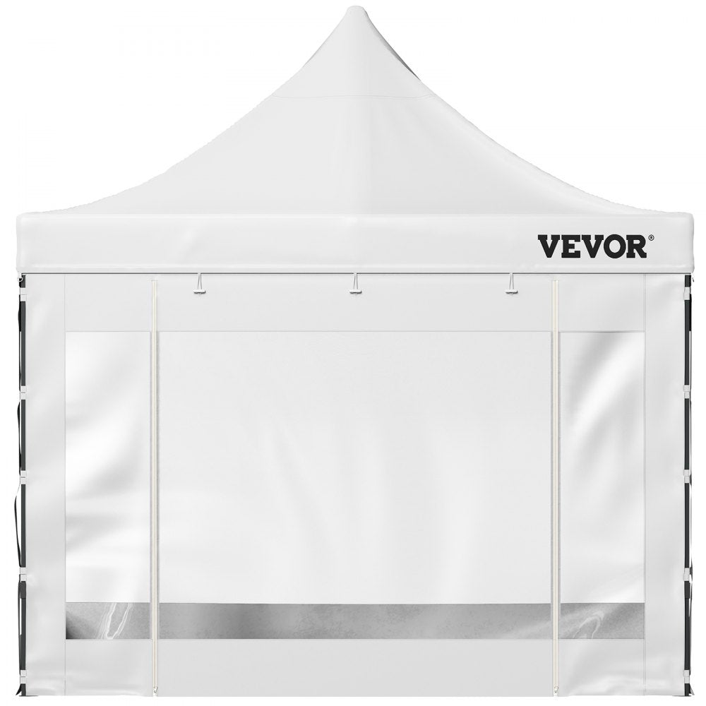 VEVOR 10x10 Pop Up Canopy Tent, Outdoor Canopy with Removable Sidewalls and Wheeled Bag, Instant Portable Shelter, UV-Resistant Waterproof Gazebo Patio Tents for Parties, Camping, Commercial, White