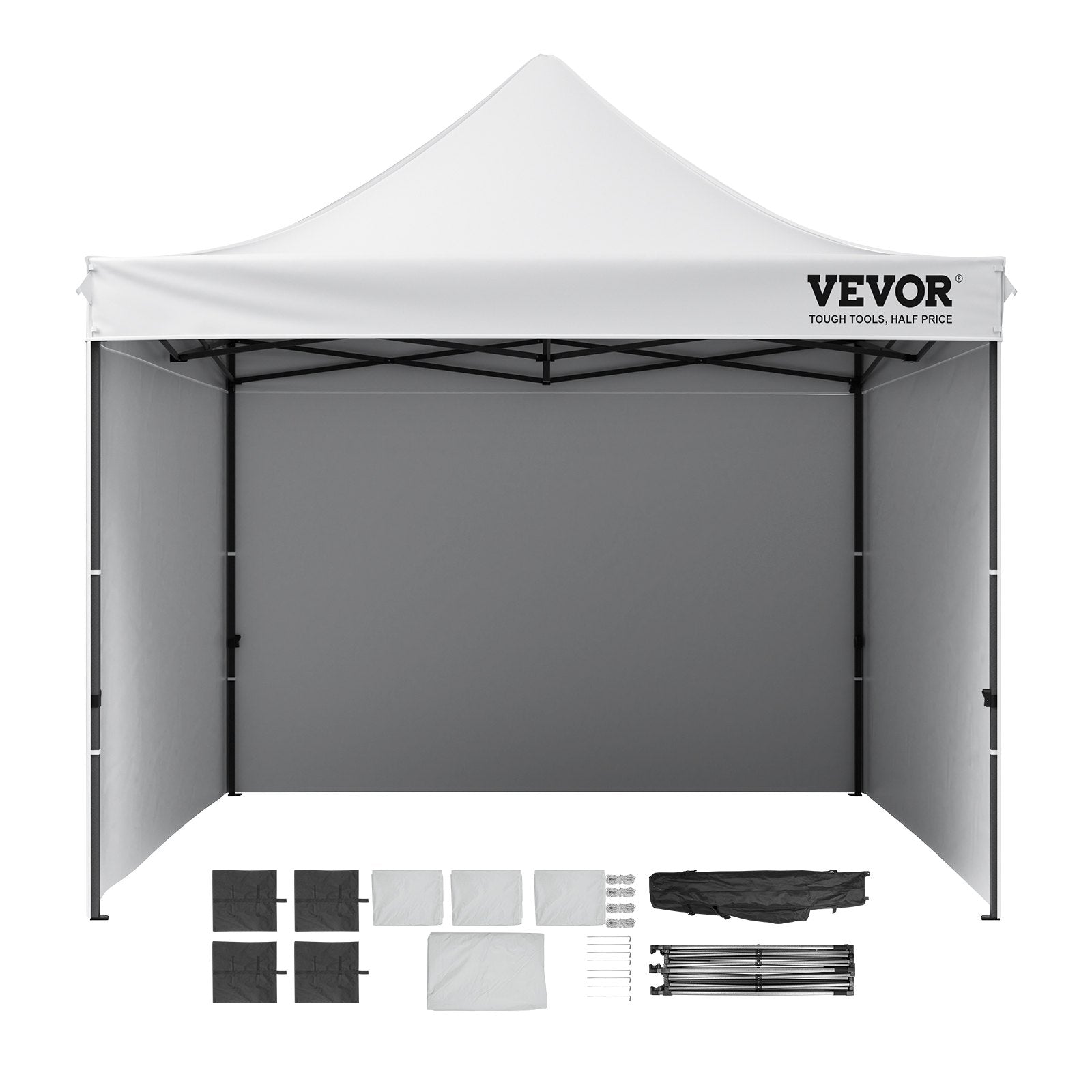 VEVOR 10x10 Pop up Canopy with Removable Sidewalls, Instant Canopies Portable Gazebo with Wheeled Bag, UV Resistant Waterproof, Enclosed Canopy Tent for Outdoor Events, Patio, Backyard, Party, Camping