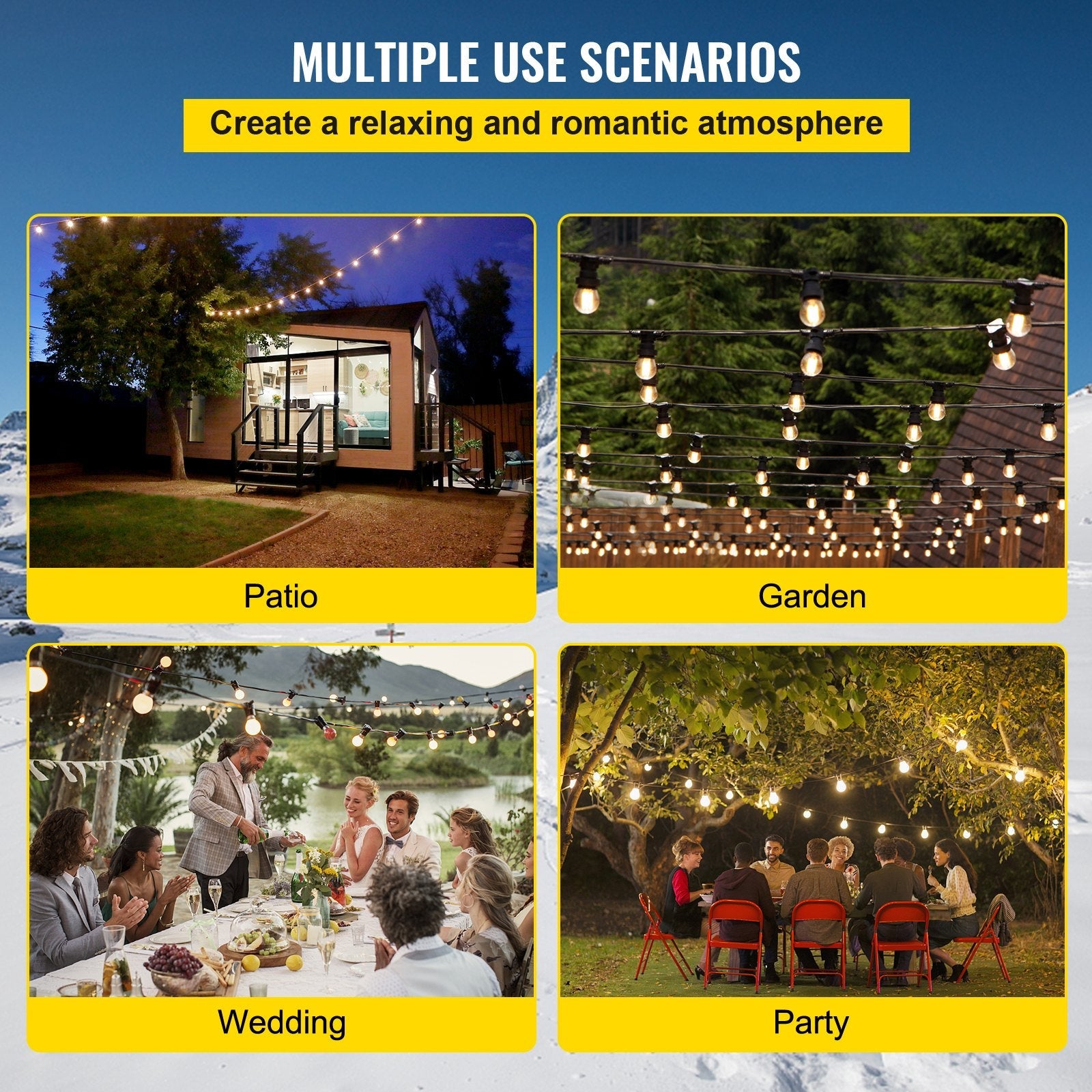 VEVOR String Light Poles, 2 Pack 9.7 FT, Outdoor Powder Coated Steel Lamp Post with Hooks to Hang Lantern and Flags, Decorate Garden, Backyard, Patio, Deck, for Party and Wedding, Black