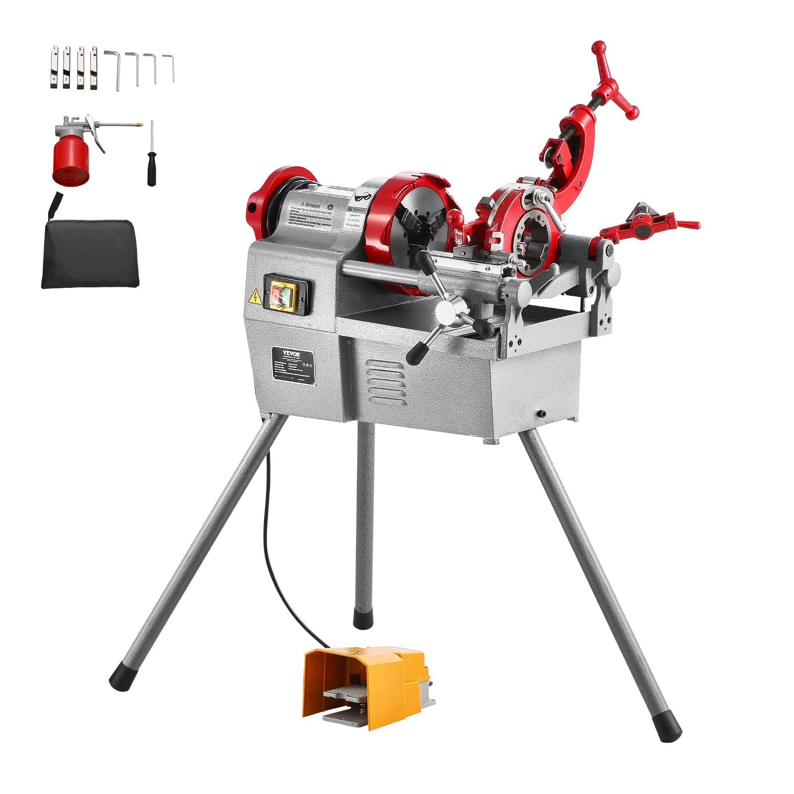 VEVOR Electric Pipe Threader Machine 750W Threading Machine for 1/2" to 2" Pipes