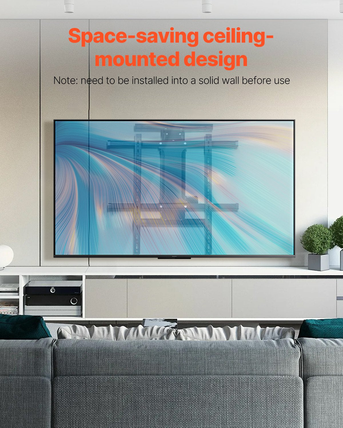 VEVOR Motorized TV Wall Mount, 32-65 in Electric Fireplace TV Wall Mount Black