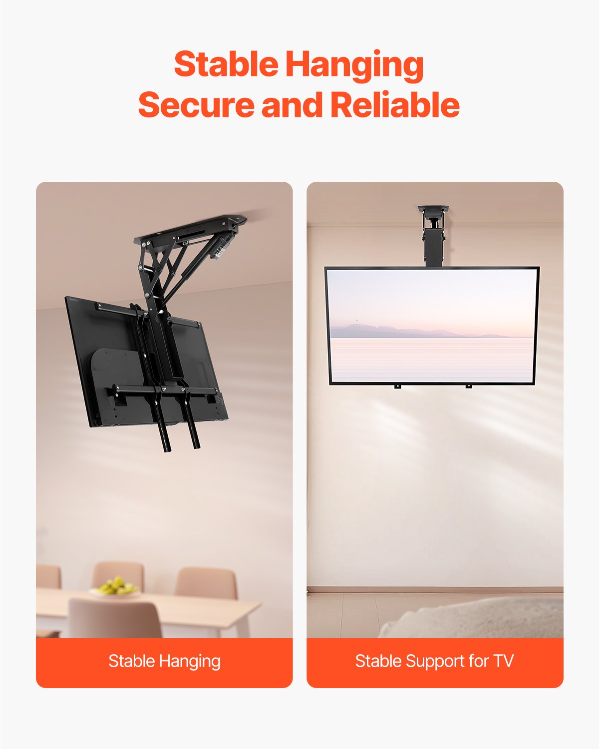 VEVOR Motorized Ceiling TV Mount Electric Flip Down TV Mount for 32-65 in Screen