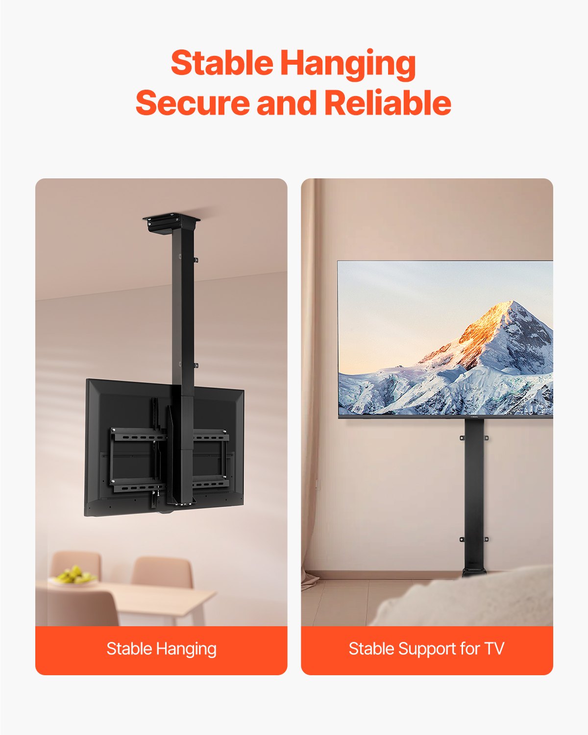 VEVOR Motorized Ceiling TV Mount 32-55 in Screen Electric Adjustable TV Mount