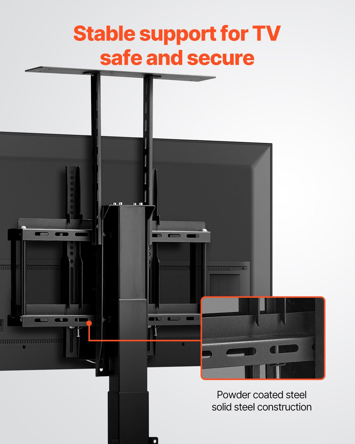 VEVOR Motorized TV Lift Stand Mount Bracket 132 lbs Load with Remote Control