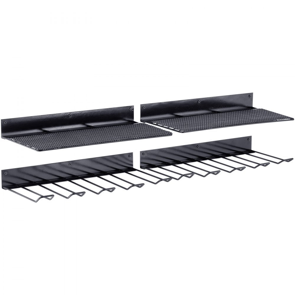 VEVOR Power Tool Organizer, 4 Slot, 2 Layers, 2 Pack Cordless Drill Holder Wall Mount, Battery Charging Station Storage Rack, Multi-Function Garage Organization, Heavy Duty Metal Shelf for Screwdriver