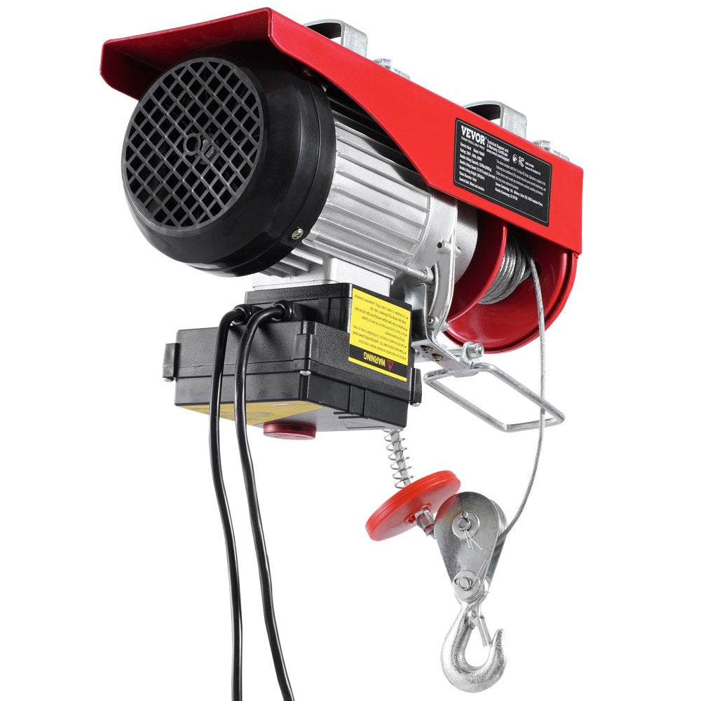 VEVOR Electric Hoist Crane Winch 1320 lbs 328 ft Wireless & 14 ft Wired Remote