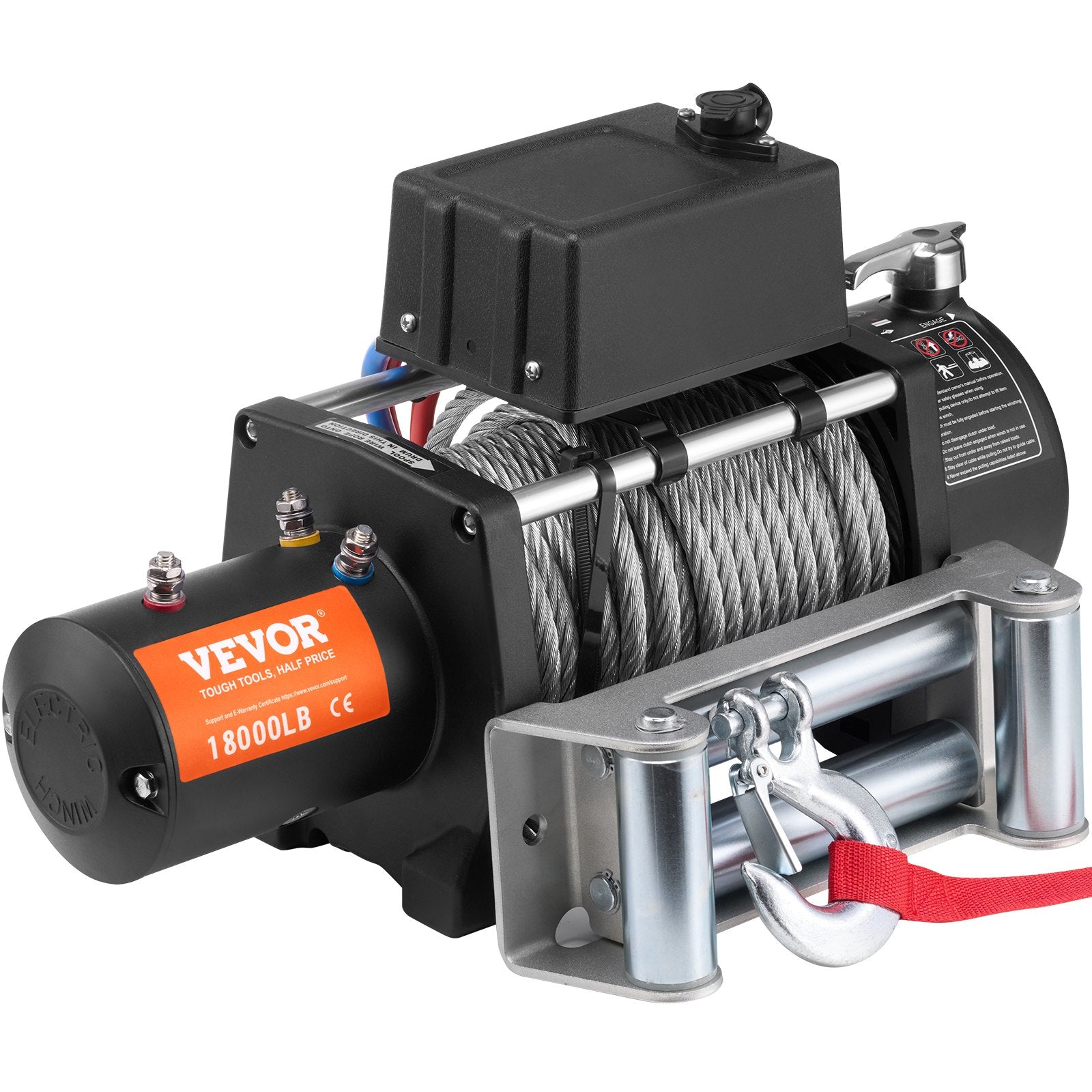 VEVOR Electric Winch Truck 18,000 lb Steel Cable IP65 Waterproof Remote Control