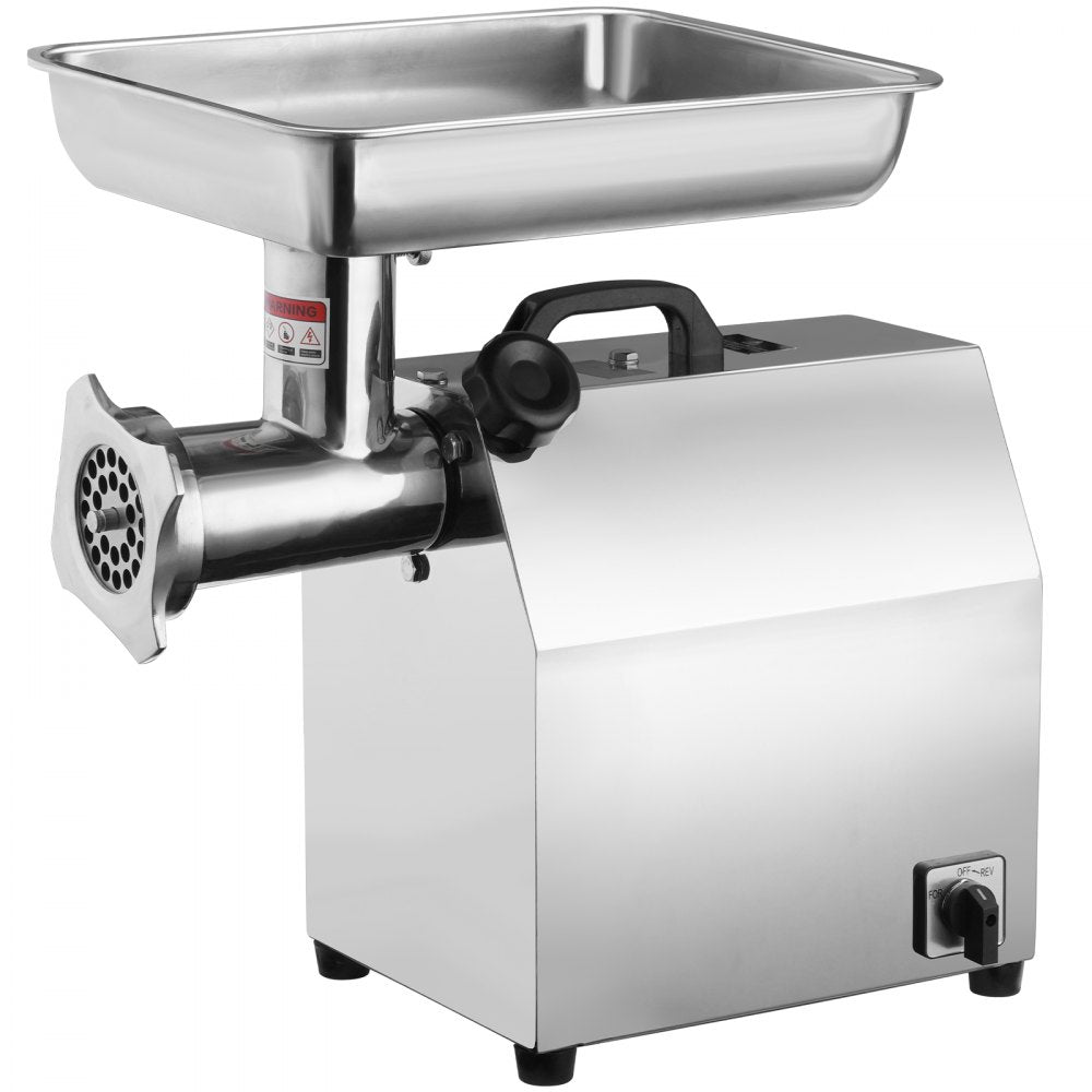VEVOR Electric Meat Grinder, 8.3 Lb/Min, 650W?3800W MAX) Industrial Meat Mincer with 2 Blade, 3 Grinding Plates, Sausage Tube 304 Stainless Steel Commercial Meat Grinder, ETL Listed