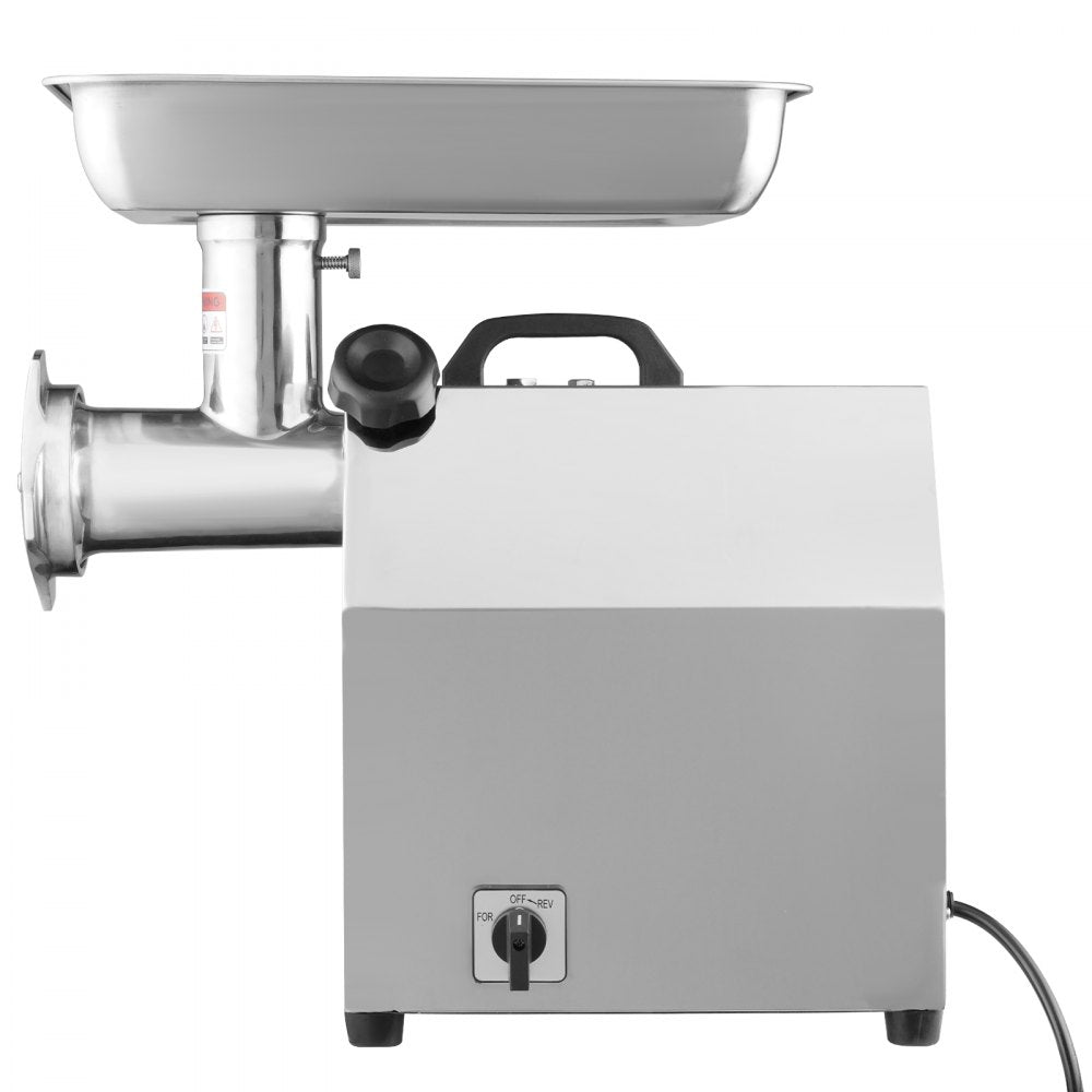 VEVOR Electric Meat Grinder, 396 Lb/H Capacity, 1100W (4600W MAX) Industrial Meat Mincer with 2 Blade, 3 Grinding Plates, Sausage Tube 304 Stainless Steel Commercial Meat Grinder, ETL Listed