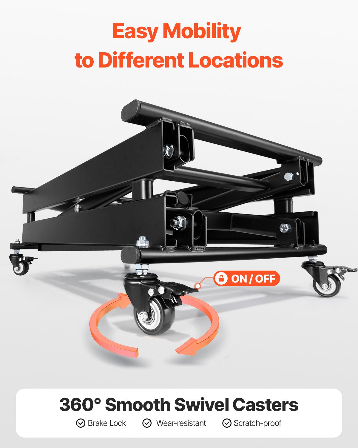 VEVOR 28" Electric Lift Table Single Scissor Lifting Platform 330 lbs 4 Wheels