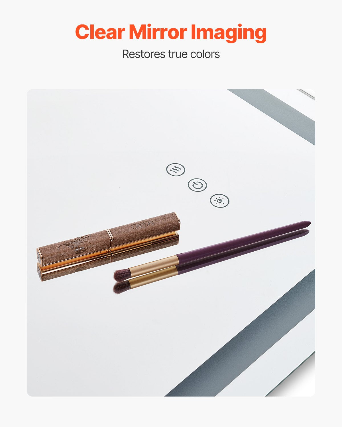 VEVOR LED Bathroom Mirror 3 Colors Anti-fog Wall Mounted Vanity Mirror 28" x 36"