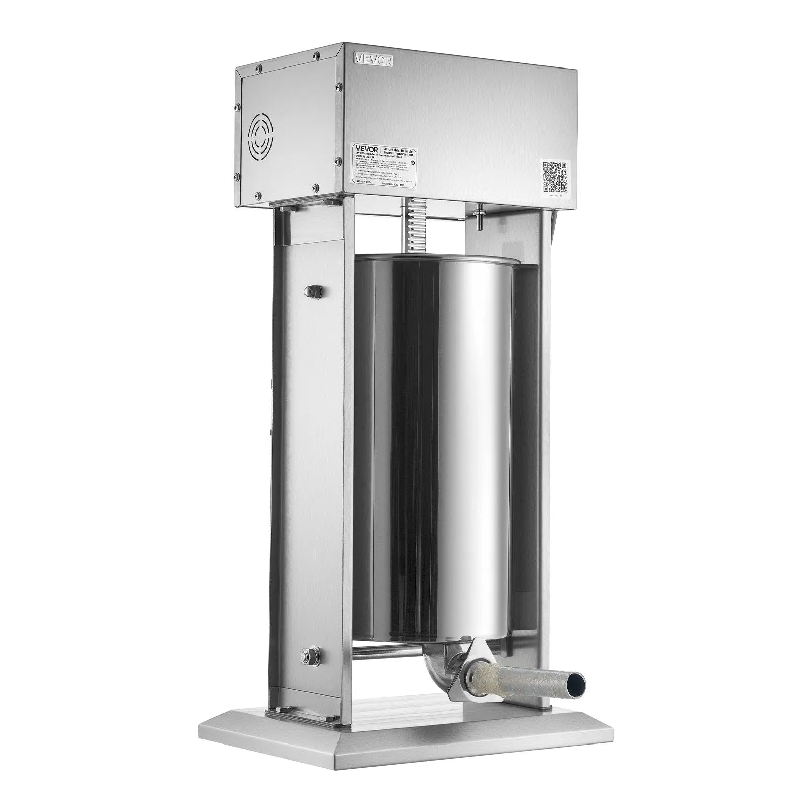 VEVOR Electric Sausage Stuffer, 55 LBS / 25 L Vertical Meat Stuffer, Stepless Speed Control and Foot Pedal, Stainless Steel Heavy Duty Sausage Filler with 5 Stuffing Tubes, for Commercial & Home Use