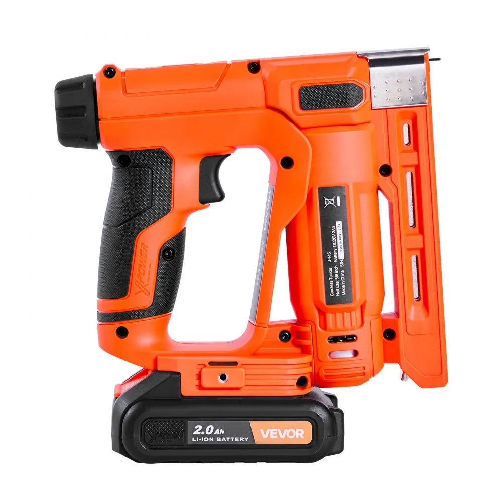 VEVOR Cordless Brad Nailer, 2-in-1 Nail Gun Staple Gun, 18 Gauge 5/8 inch, Includes 1000 Pcs Staples and 1000 Pcs Nails, with Battery and Charger, Non-Slip Rubber Grip, for Woodworking DIY Projects