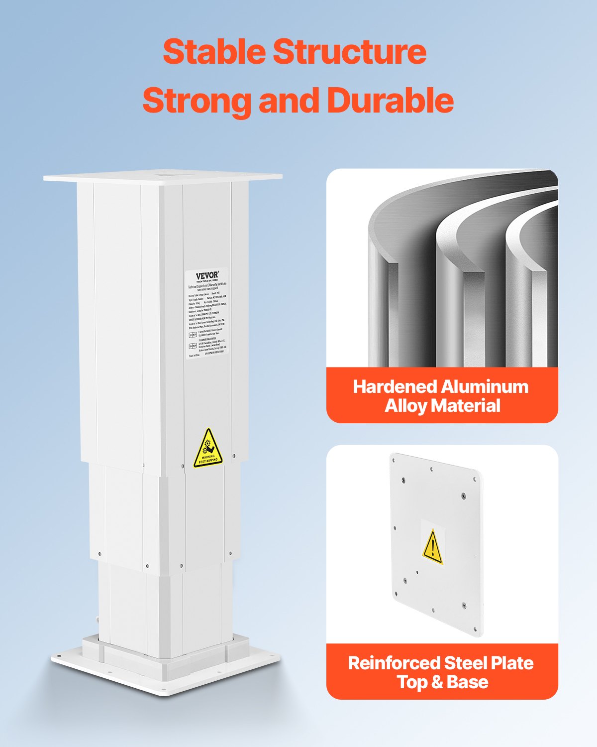 VEVOR 176 lbs Adjustable Electric Lifting Column System 14.2-31.1 in Height Range
