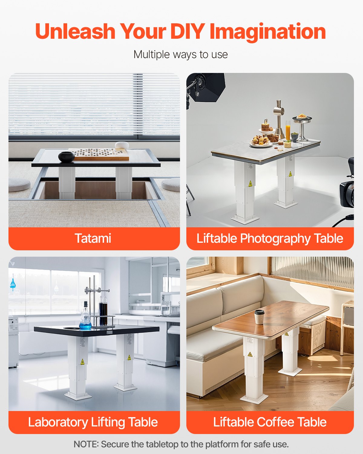 VEVOR 260 lbs Adjustable Electric Lifting Column System 14.2-31.1 in Height Range