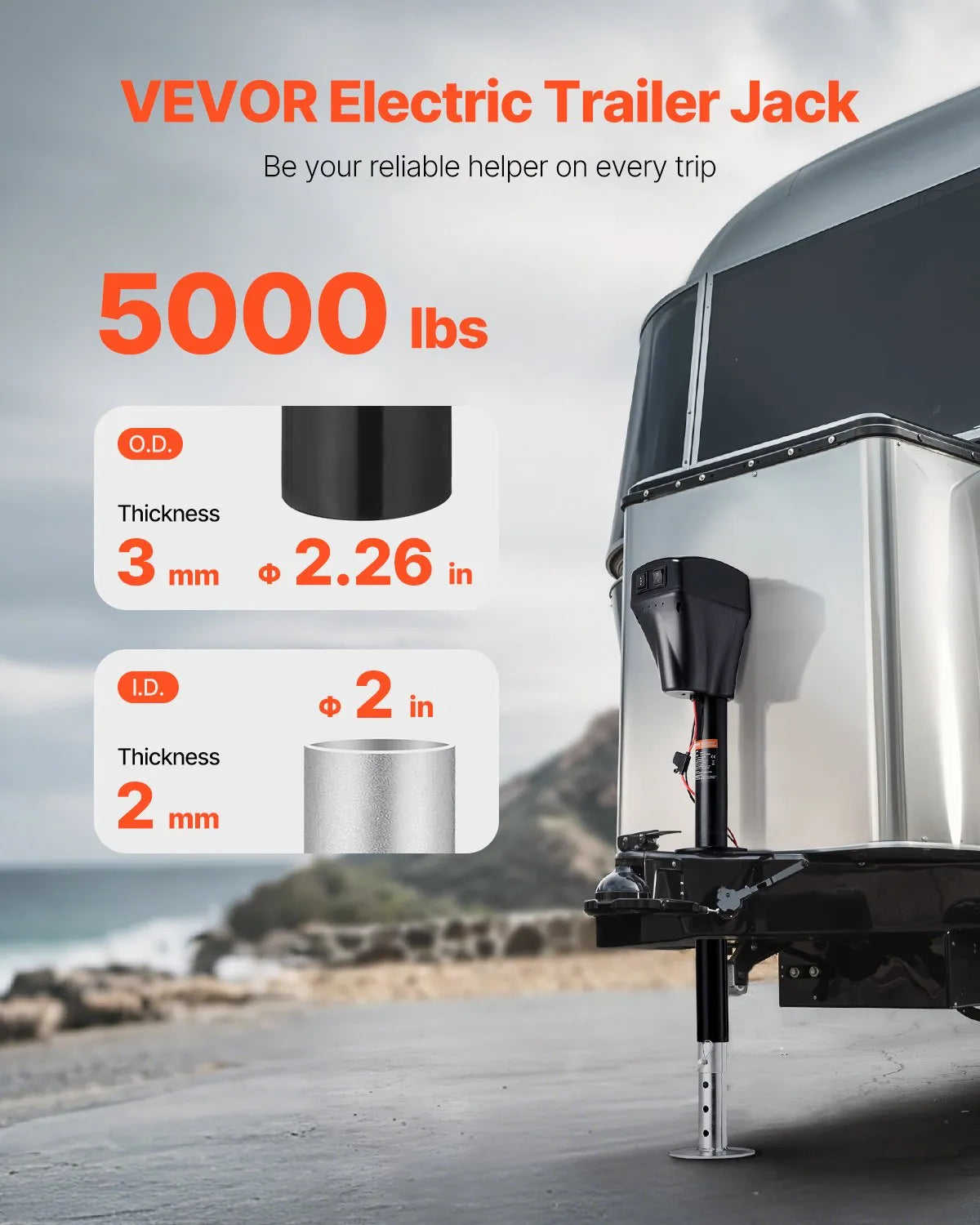 VEVOR Electric Trailer Jack 5000 lbs Power Tongue Jack for RV Trailer & Camper