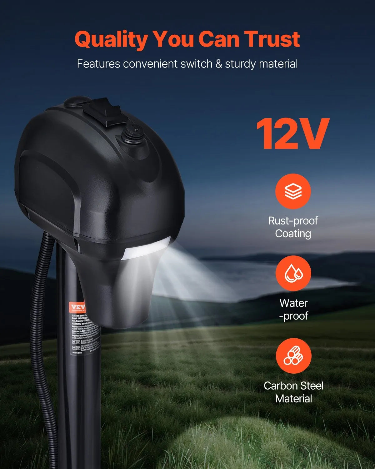 VEVOR Electric Trailer Jack 3500 lbs Power Tongue Jack for RV Trailer & Camper