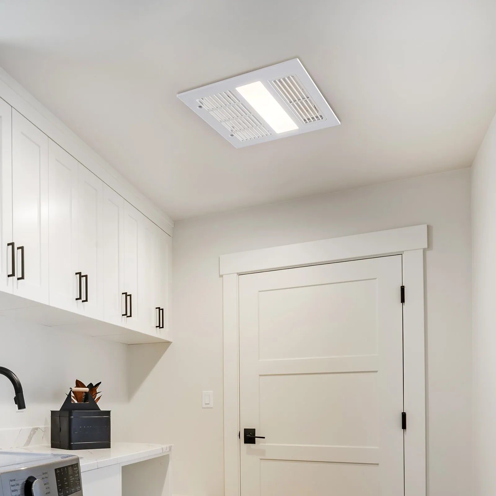 VEVOR Bathroom Exhaust Fan, 1500W Heating, 110 CFM High-Efficiency Ventilation, 1.5sones Low Noise Operation, Energy-Saving Bathroom Ceiling Fan, No Need For Attic Access, For Various Ceilings