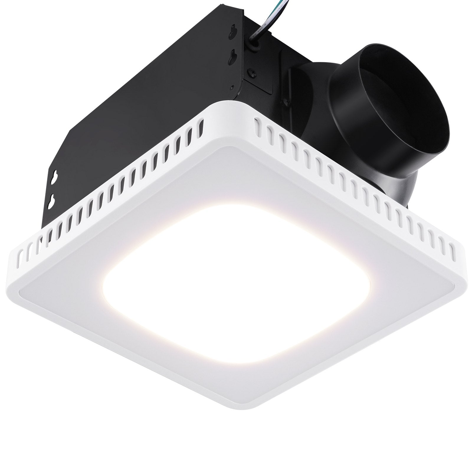 VEVOR Bathroom Exhaust Fan, 8 LED Colors, 110 CFM Efficiency Ventilation, 1.5sones Low Noise All-Copper Motor, Energy-Saving Bathroom Ceiling Fan, No Need For Attic Access, For Various Ceilings