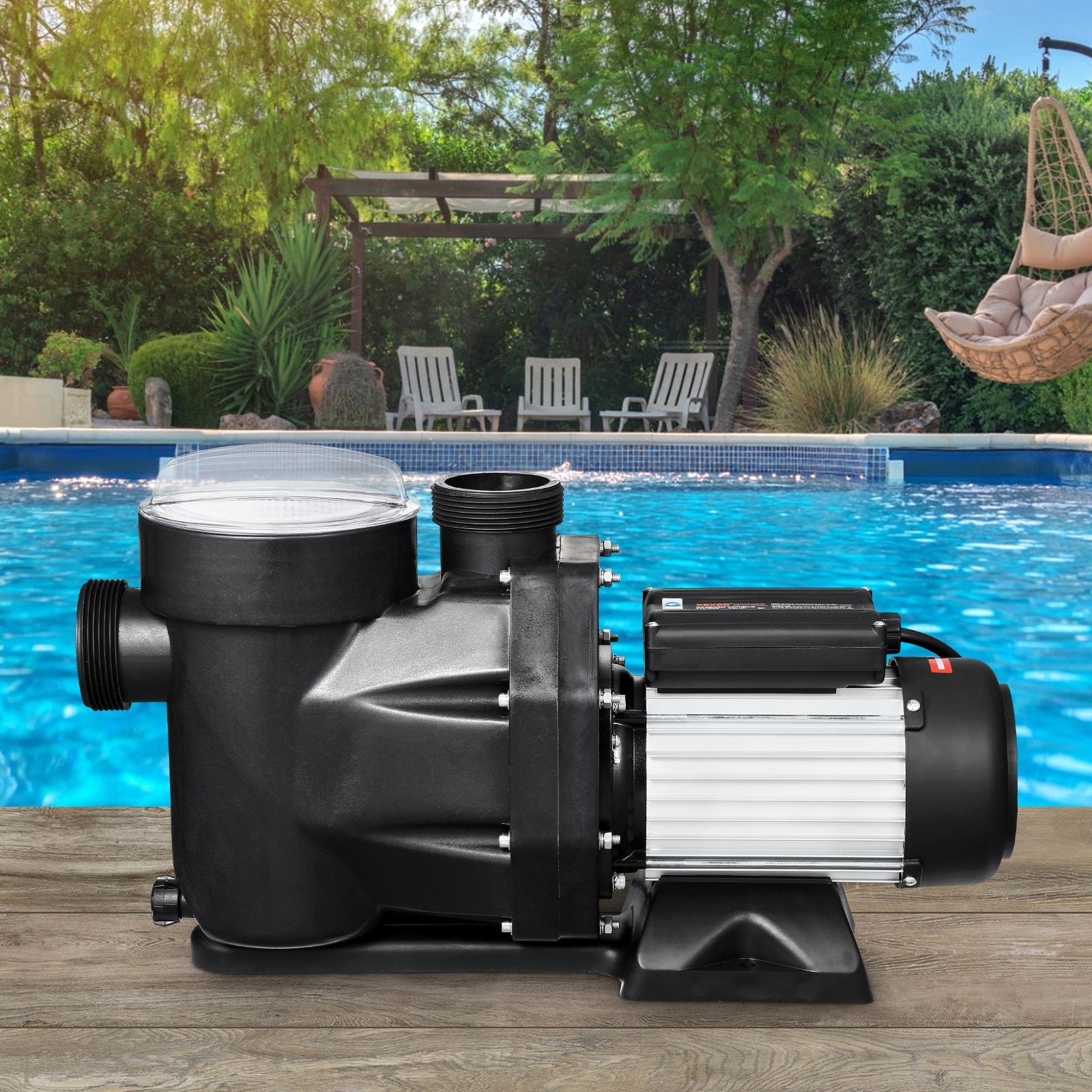 VEVOR 1.5 HP Above Ground Swimming Pool Pump Single Speed 122 GPM 3450 RPM 220V