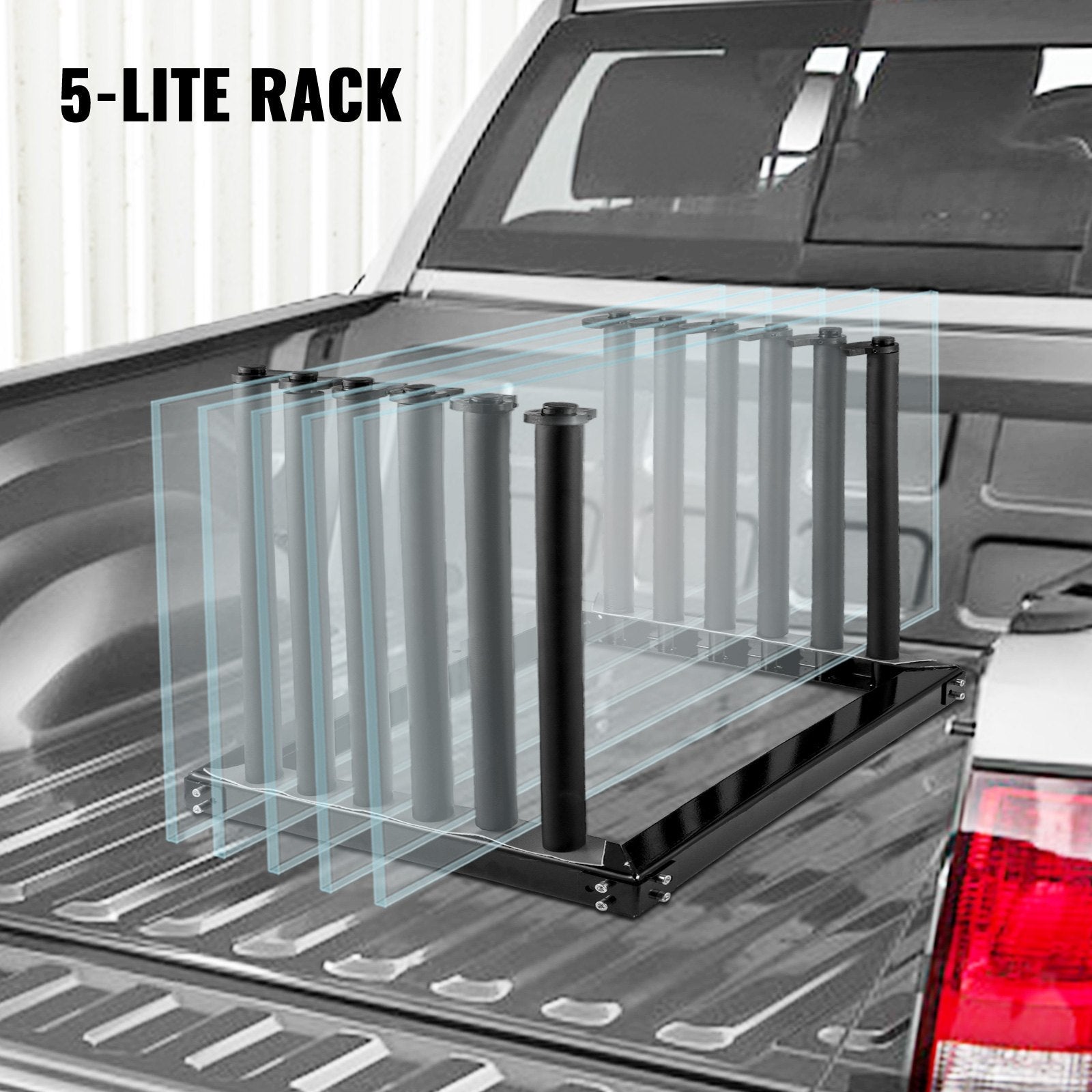VEVOR Windshield Rack 5-Lite, Windshield Truck Rack Steel, Windshield Glass Rack 24-Inch Height, Windshield Rack for Truck w/PVC Pad & Foam Padding, Glass Rack for Truck, for Glass Transportation