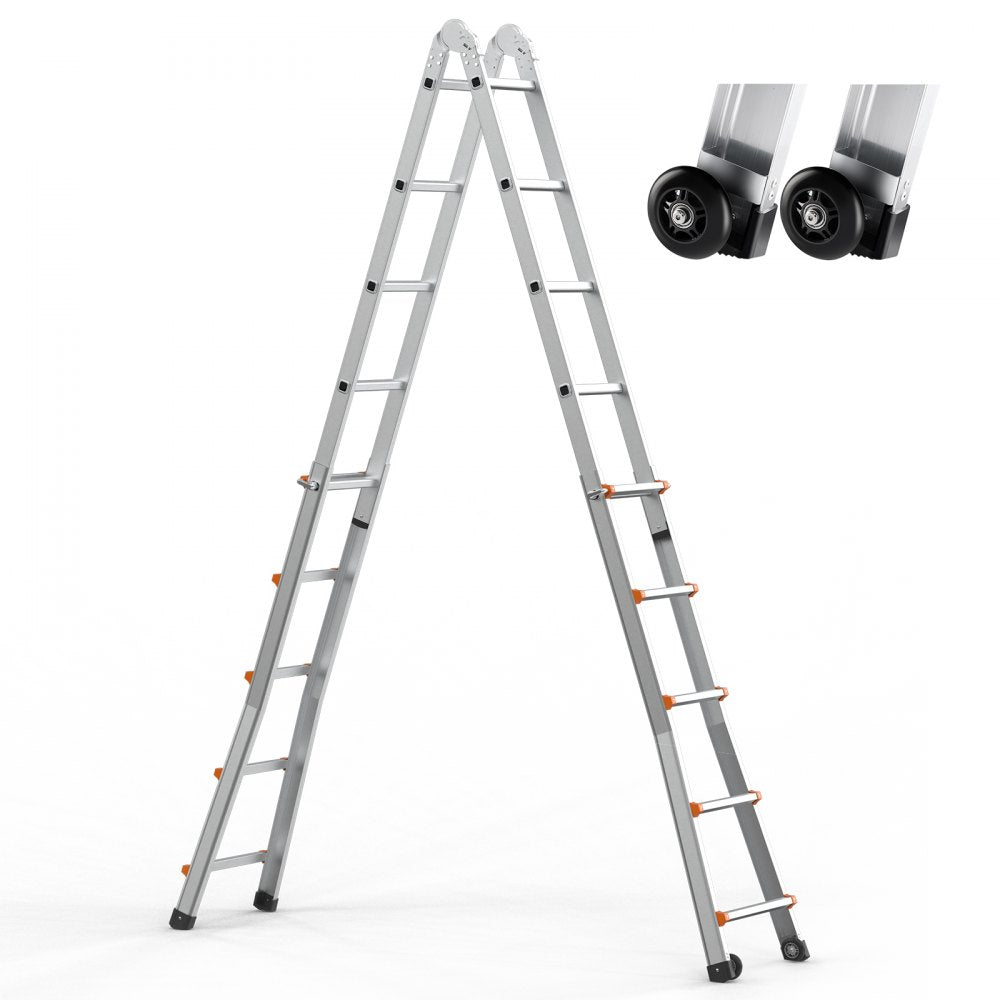 VEVOR Telescoping Ladder A Frame 19 FT Extension Multi-Function for Homework