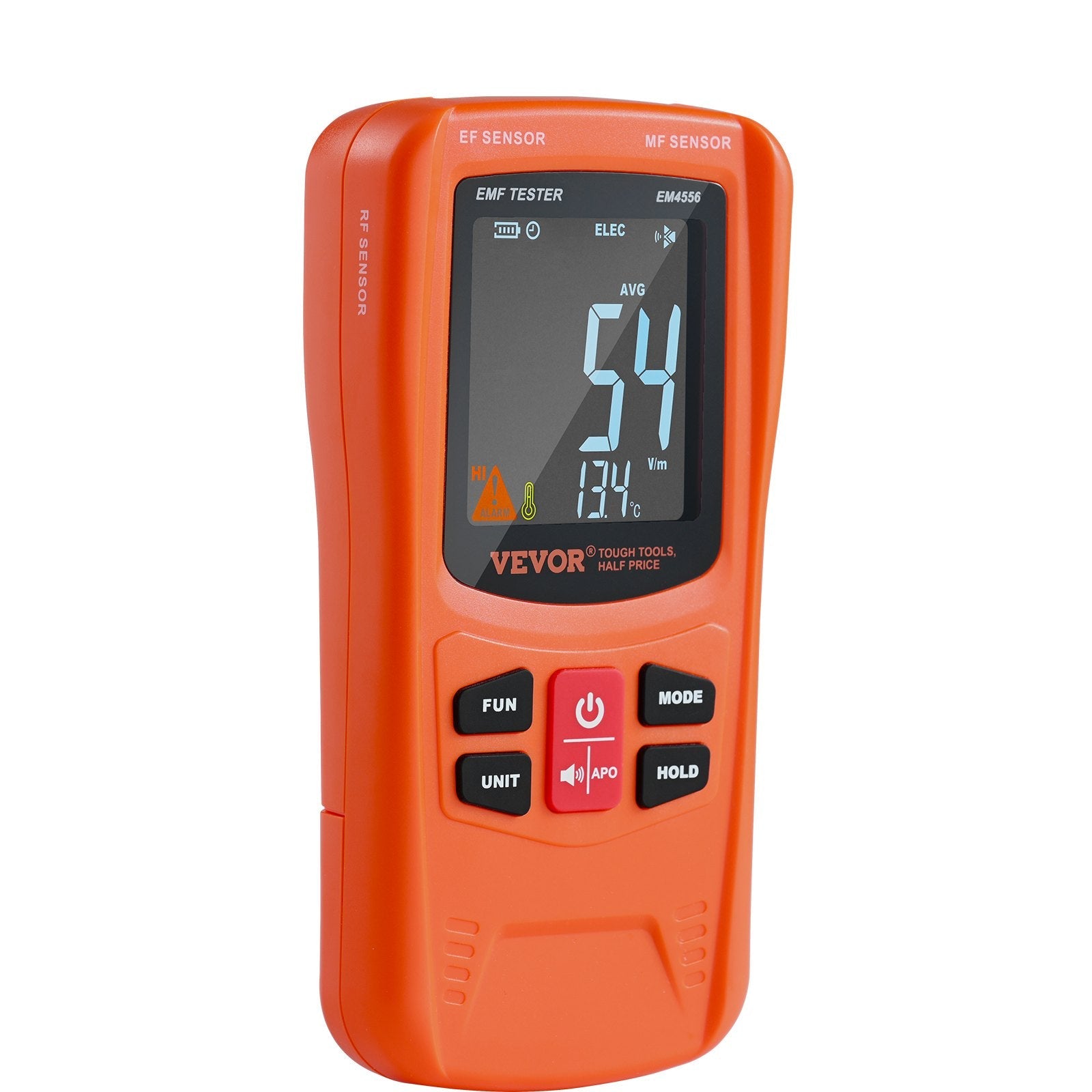 VEVOR 3-in-1 EMF Meter, 5Hz-6GHz, Handheld Rechargeable Electromagnetic Field Radiation Detector, Digital LCD EMF Tester for EF MF RF Home Inspections Outdoor Ghost Hunting 5G Cell Tower Temperature