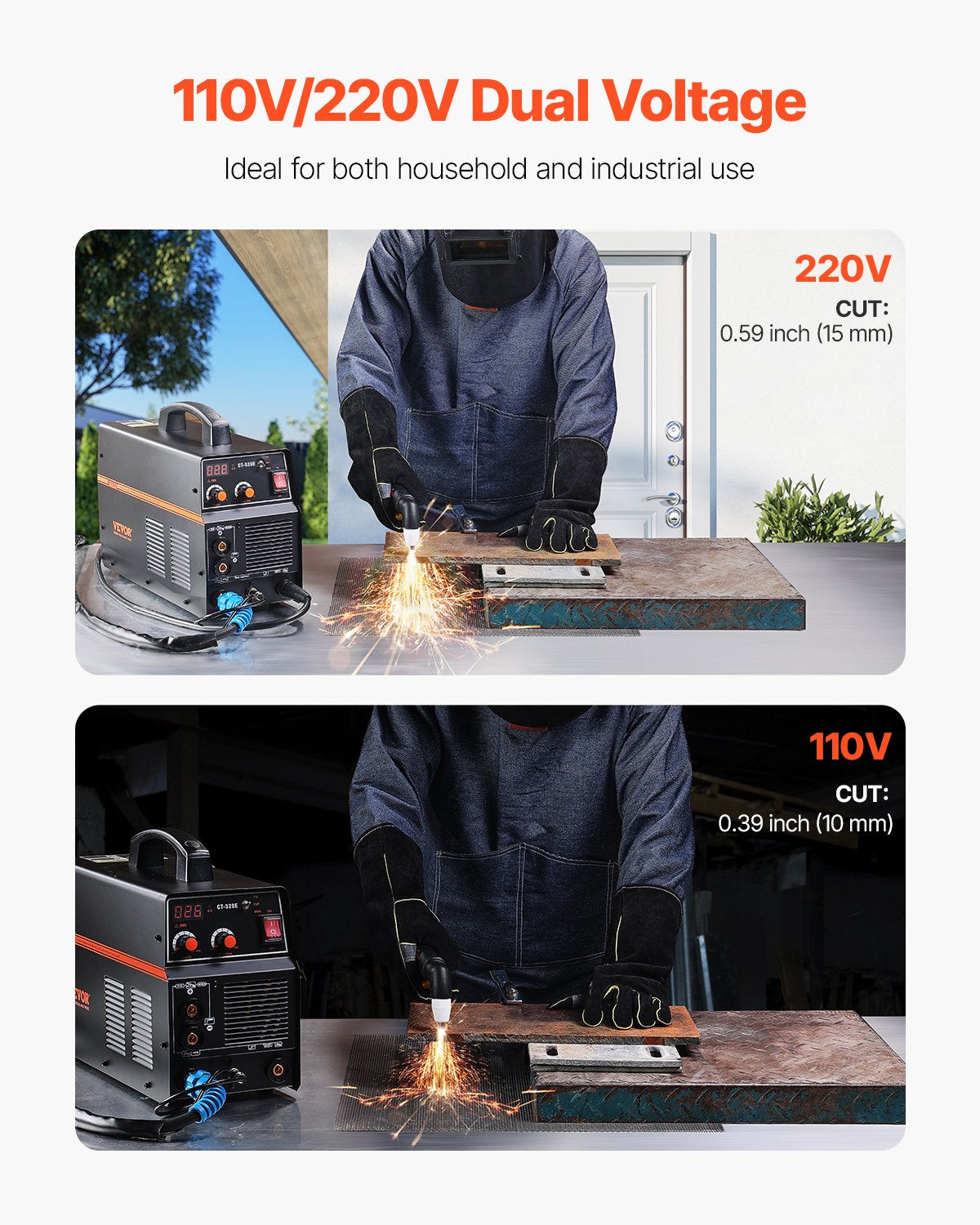 VEVOR 3 in 1 Plasma Cutter Welder Machine CT-520E TIG/MMA Plasma Cutter Combo