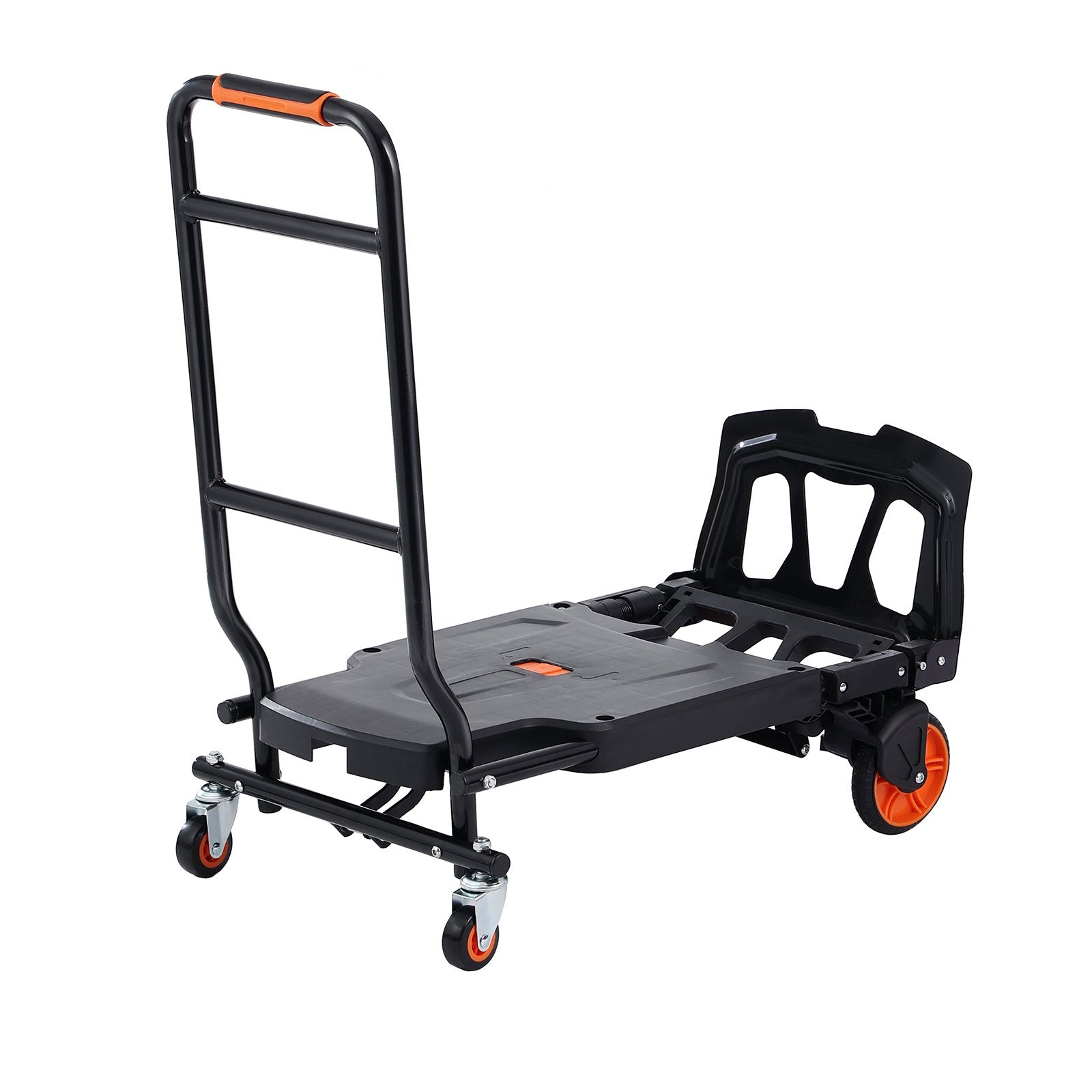 VEVOR Aluminum Hand Truck, 2 in 1, 300 lbs Load Capacity, Heavy Duty Industrial Convertible Folding Hand Truck and Dolly, Utility Cart Converts from Hand Truck to Platform Cart with Rubber Wheels