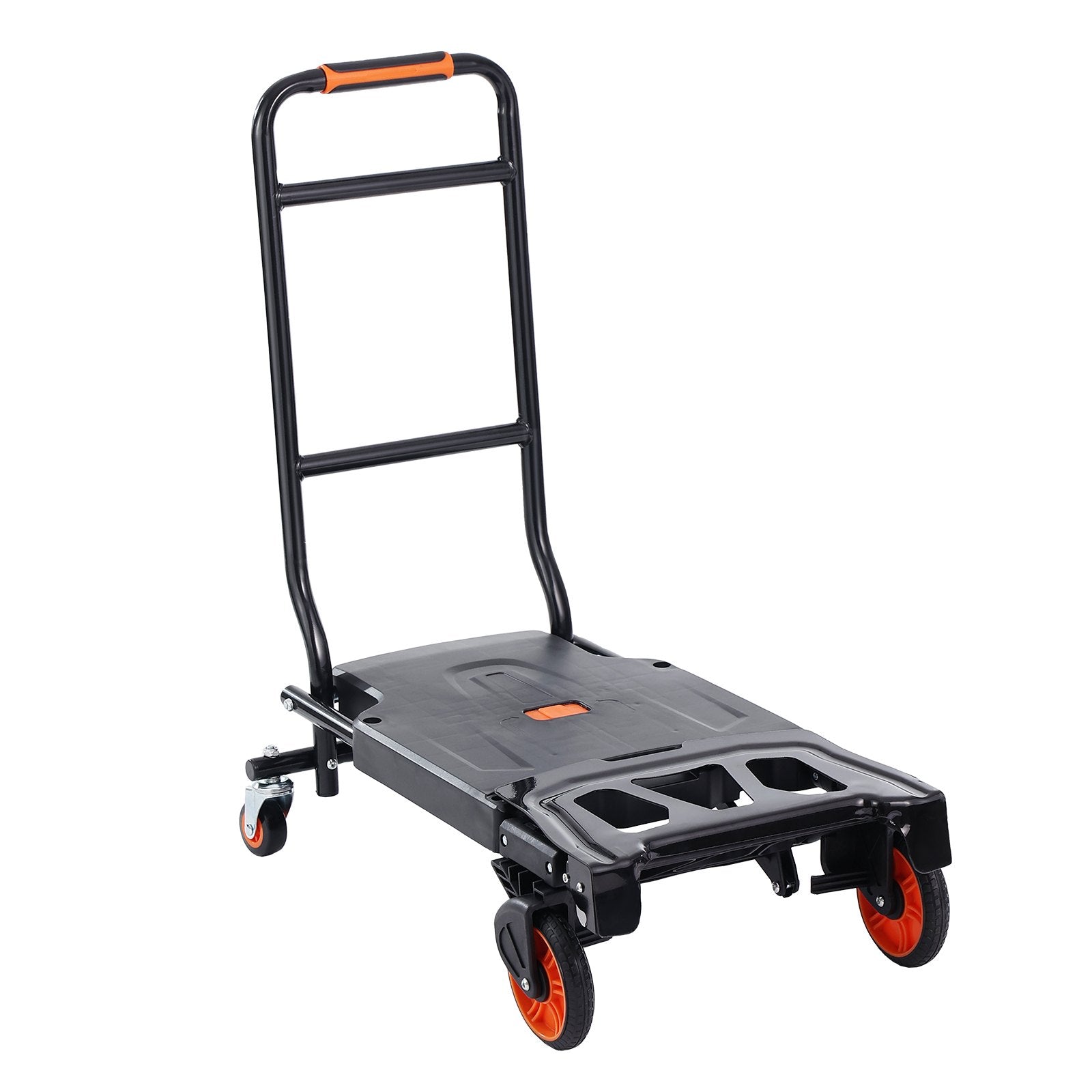 VEVOR Aluminum Hand Truck, 2 in 1, 300 lbs Load Capacity, Heavy Duty Industrial Convertible Folding Hand Truck and Dolly, Utility Cart Converts from Hand Truck to Platform Cart with Rubber Wheels