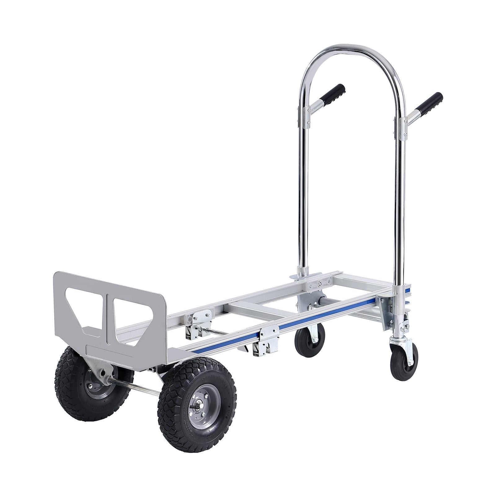 VEVOR Aluminum Hand Truck, 2 in 1, 800 lbs Load Capacity, Heavy Duty Industrial Convertible Folding Hand Truck and Dolly, Utility Cart Converts from Hand Truck to Platform Cart with Rubber Wheels