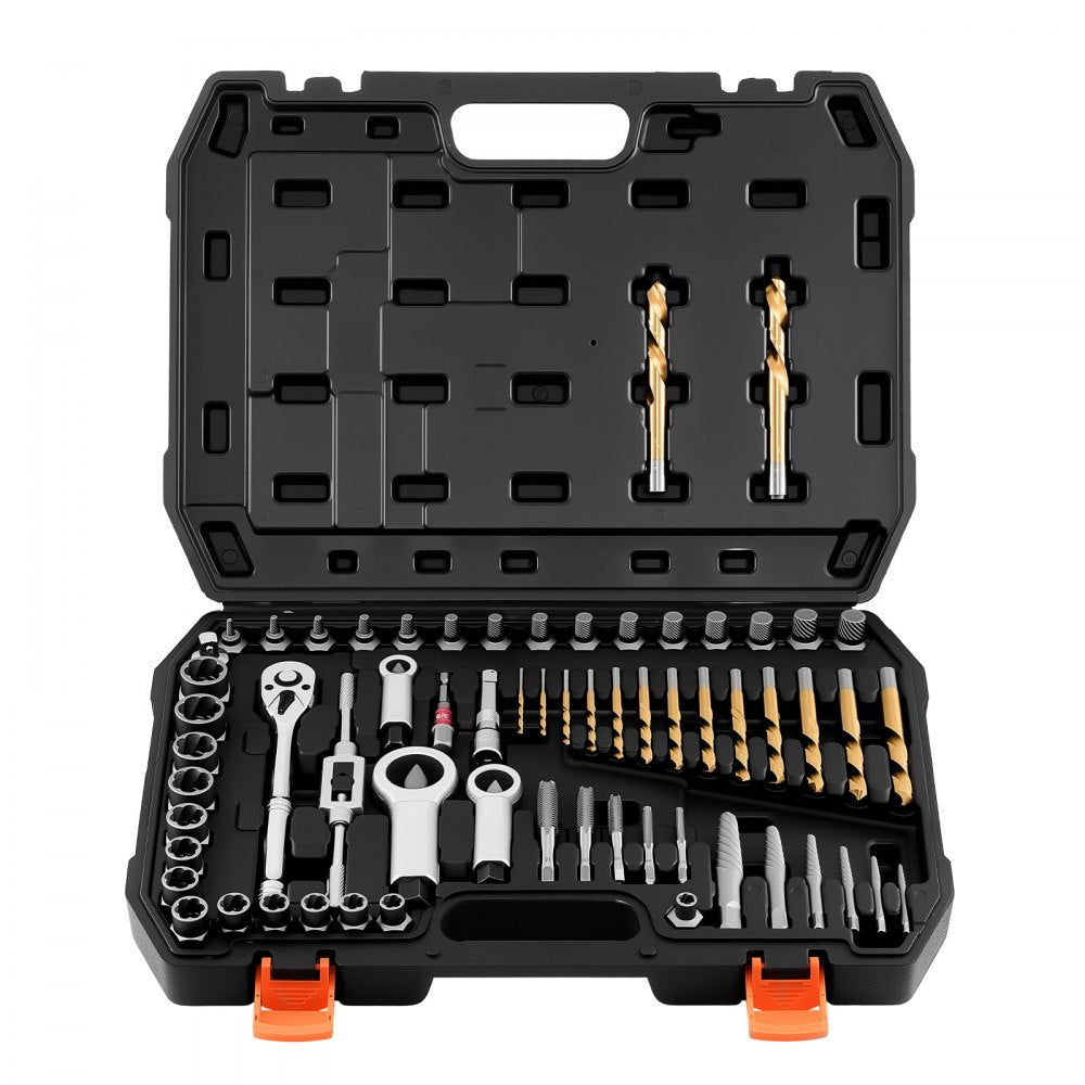 VEVOR 63-Piece Screw Extractor, Nut Splitter & Tap Tool Set with Case