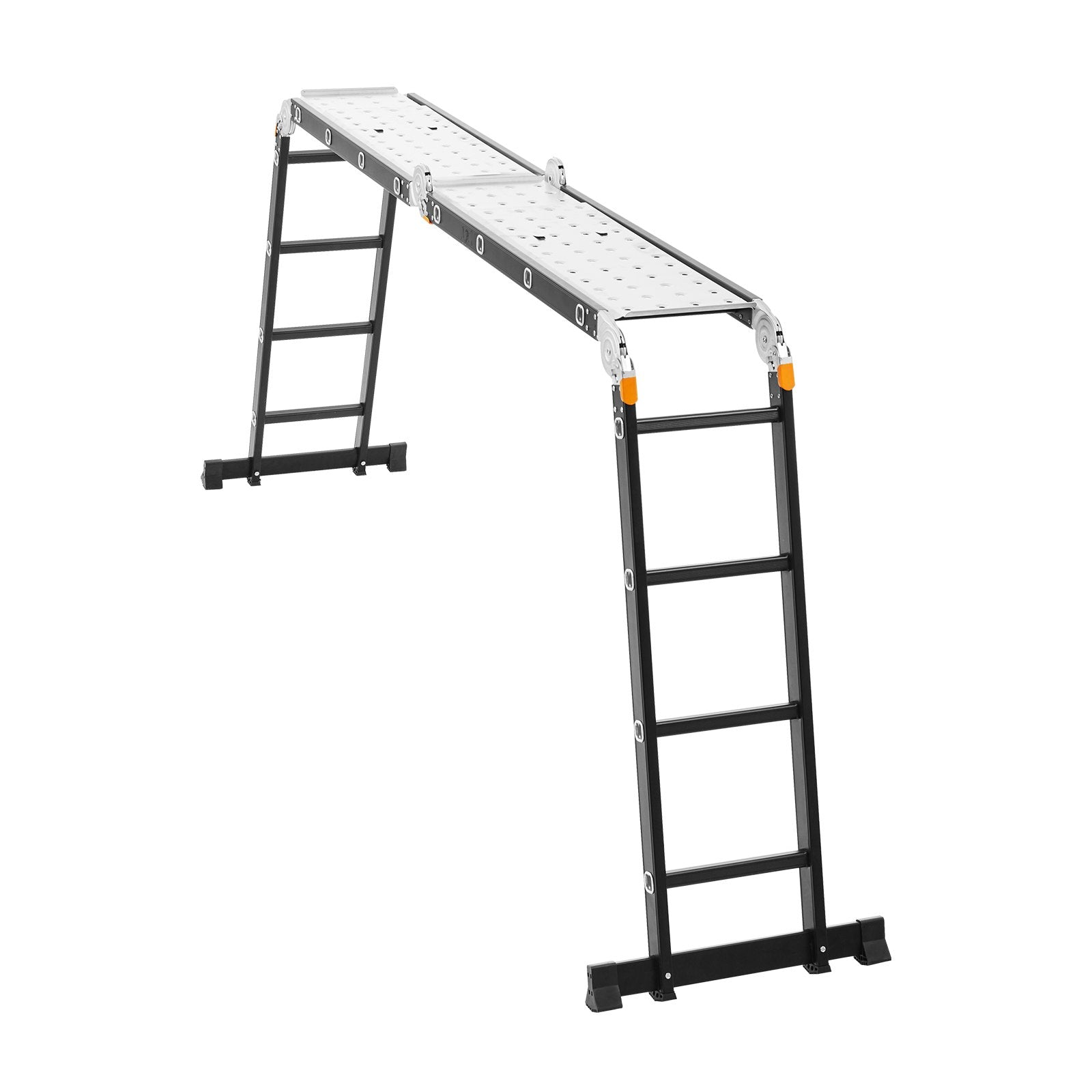 VEVOR Multi-Purpose Folding Ladder 7-in-1 4 Step 15.5ft with Scaffolding Plank
