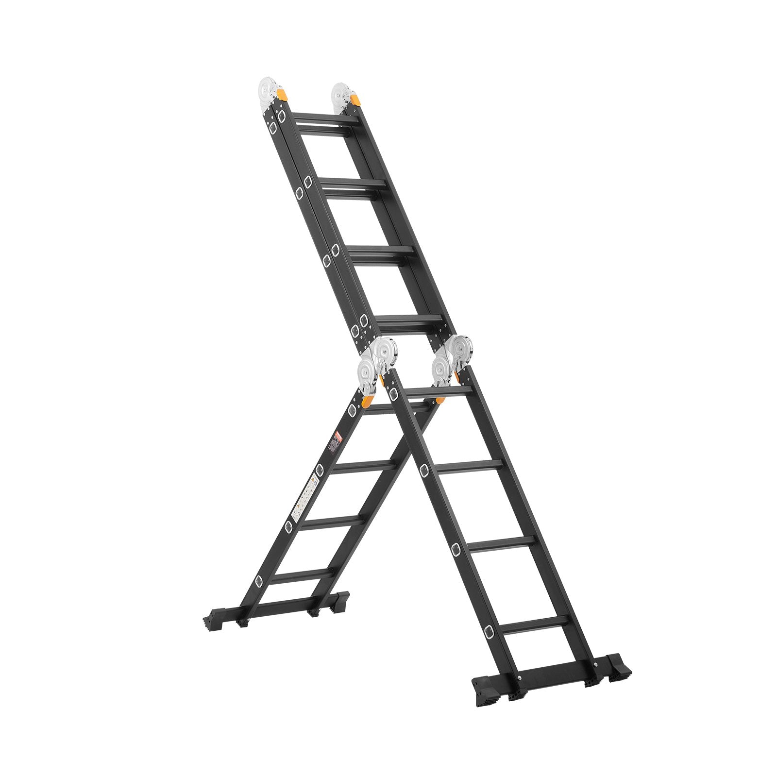 VEVOR Multi-Purpose Folding Ladder 7-in-1 4 Step 15.5ft with Scaffolding Plank