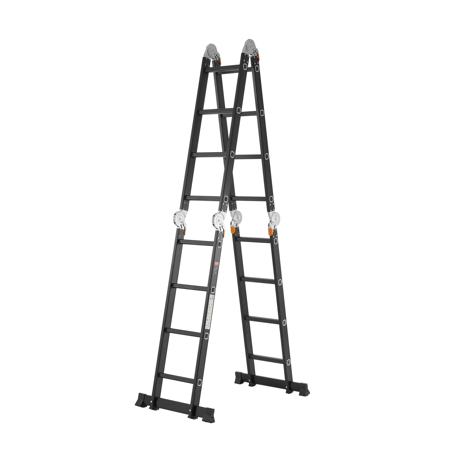 VEVOR Multi-Purpose Folding Ladder 7-in-1 4 Step 15.5ft with Scaffolding Plank